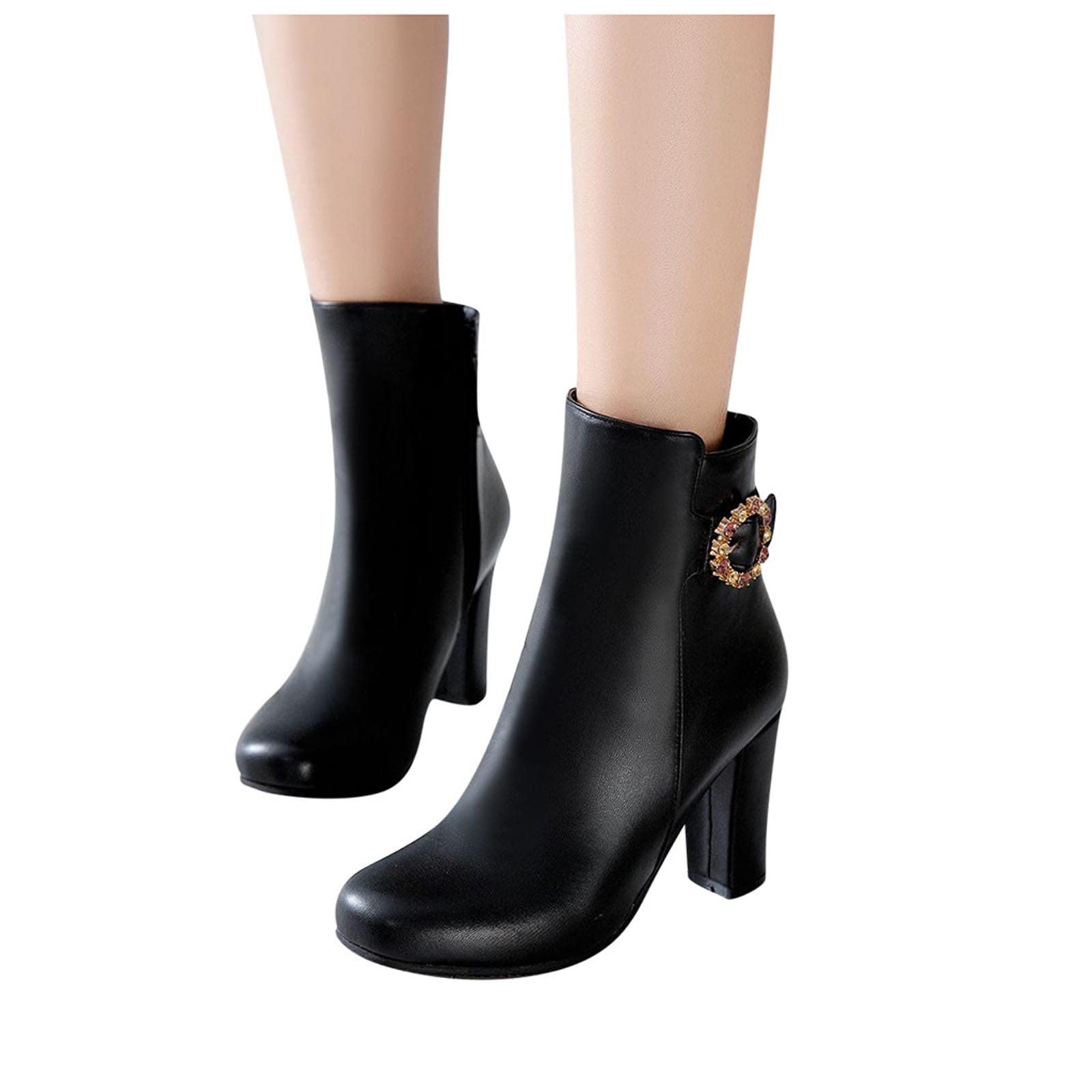 Women's Chunky Block Heel Ankle Boots - Lace Up Platform Booties for Fashion & Comfort | Perfect for Office, Parties & Night Out