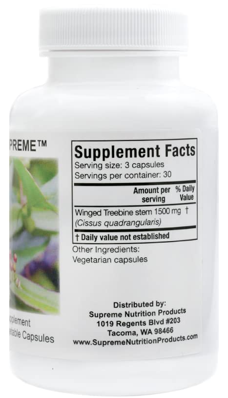 Supreme Nutrition Cissus Supreme - 90 Pure Winged Treebine Vegetarian Capsules for Joint Support & Muscle Recovery | Natural Supplement for Athletes & Active Lifestyles