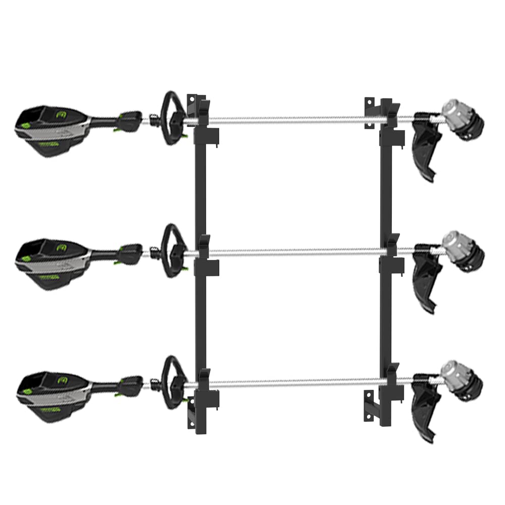 MELIPRON 3-Position Trimmer Rack for Enclosed Trailers - Heavy Duty Weed Eater Holder, Lawn Equipment Organizer | Perfect for Landscaping Professionals & DIY Yard Work