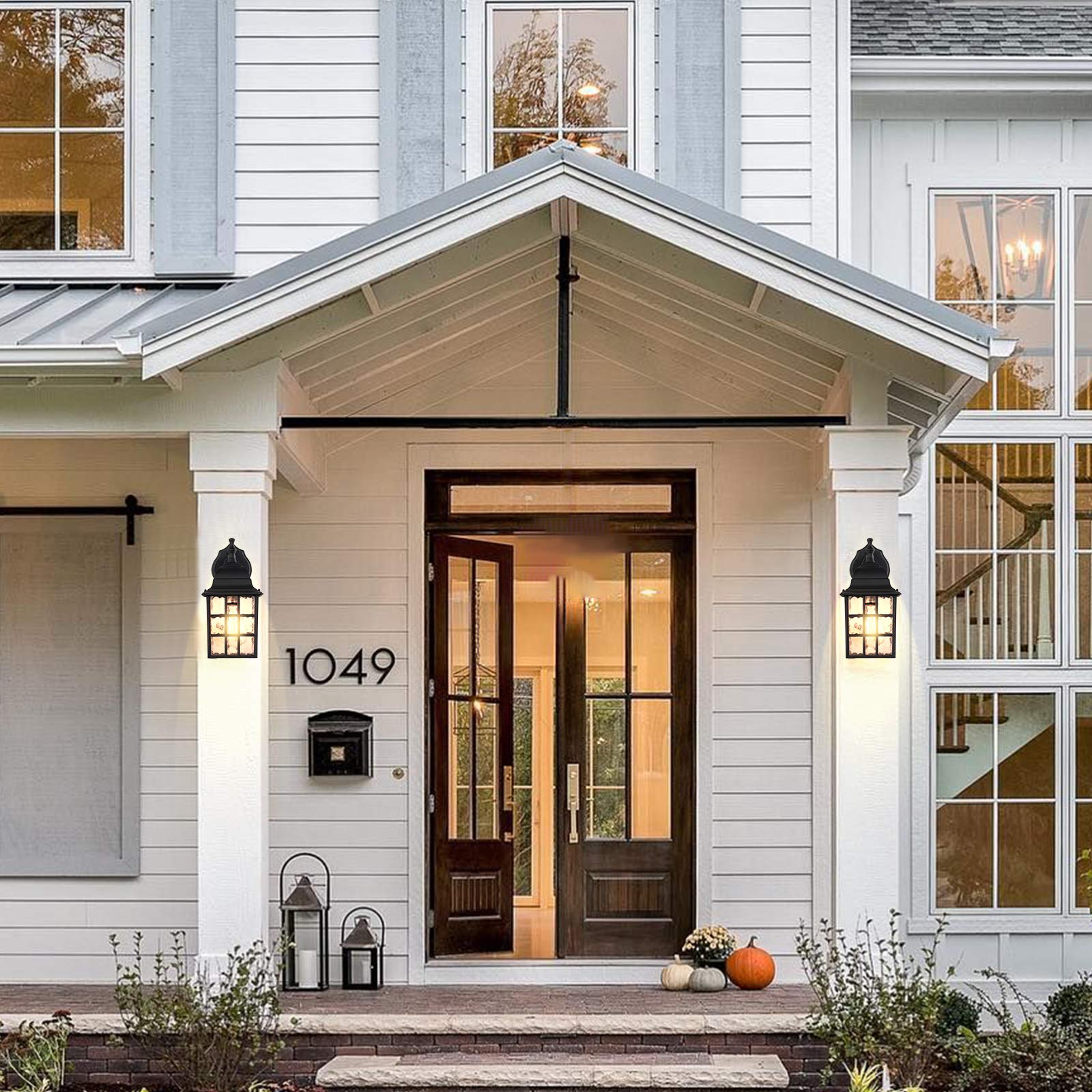 Dusk to Dawn Outdoor Wall Light Fixtures with Motion Sensor - Waterproof & Rustproof Porch Lights, Exterior Wall Sconce for Garage, Doorway, and Patio Lighting - Ideal for Home Security and Nighttime Safety