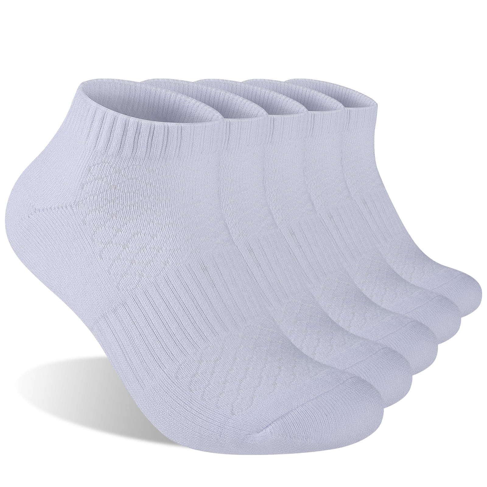 Monxiery Men's 100% Cotton Cushioned Ankle Socks - Athletic Performance Running Socks with Moisture Wicking & Breathable Technology for Sports, Workout & Everyday Comfort