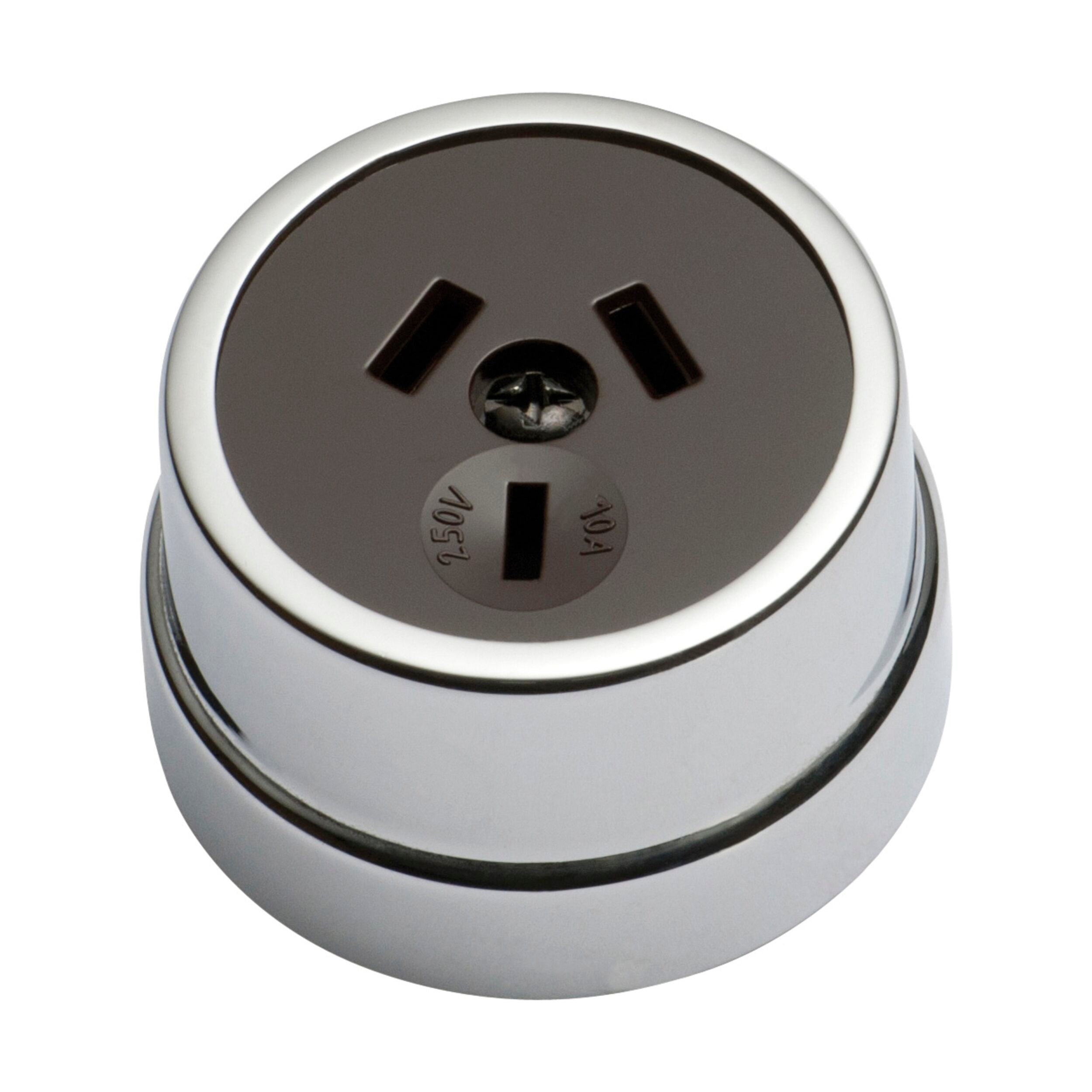 5779 Socket Traditional Brown Mechanism Chrome Plated D50xP30mm - Heavy Duty Electrical Connector for Home Wiring, Industrial Use & DIY Projects