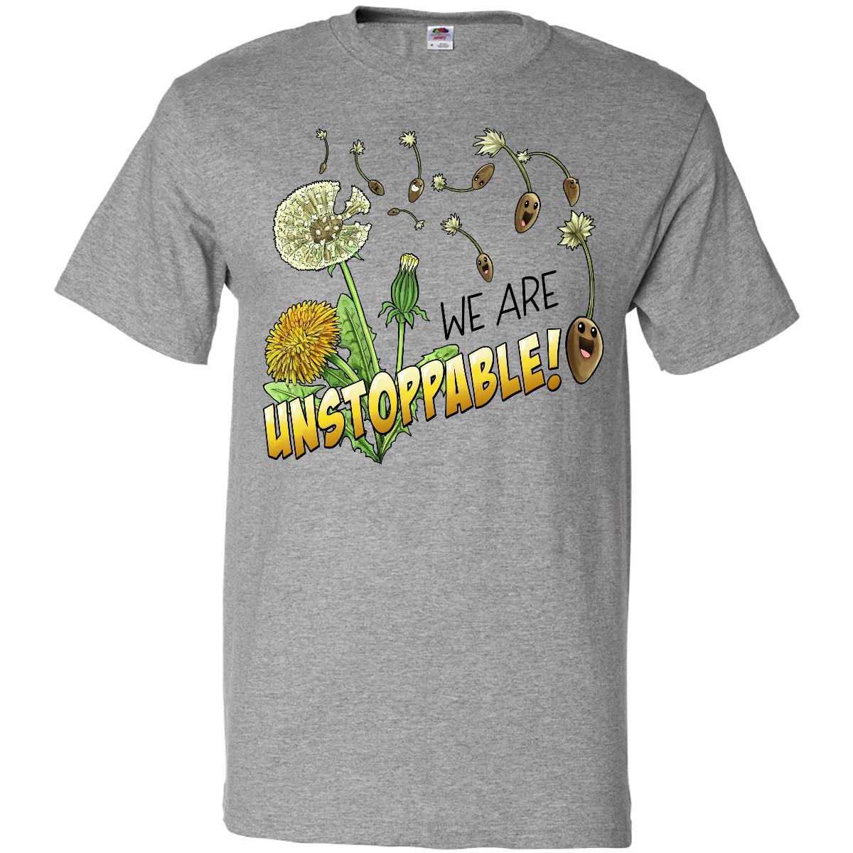 Inktastic Unstoppable Cute Dandelion Seeds Graphic T-Shirt for Women - Soft Cotton Tee for Casual Wear, Outdoor Activities & Inspirational Outfits