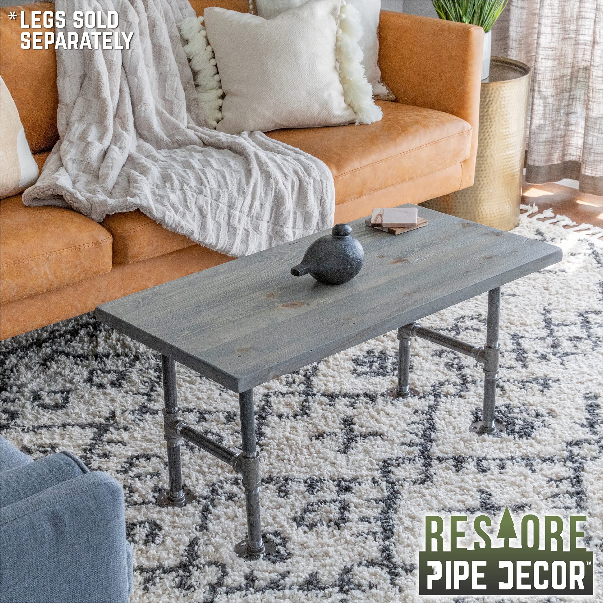 Restored Solid Wood Coffee Table Top 18