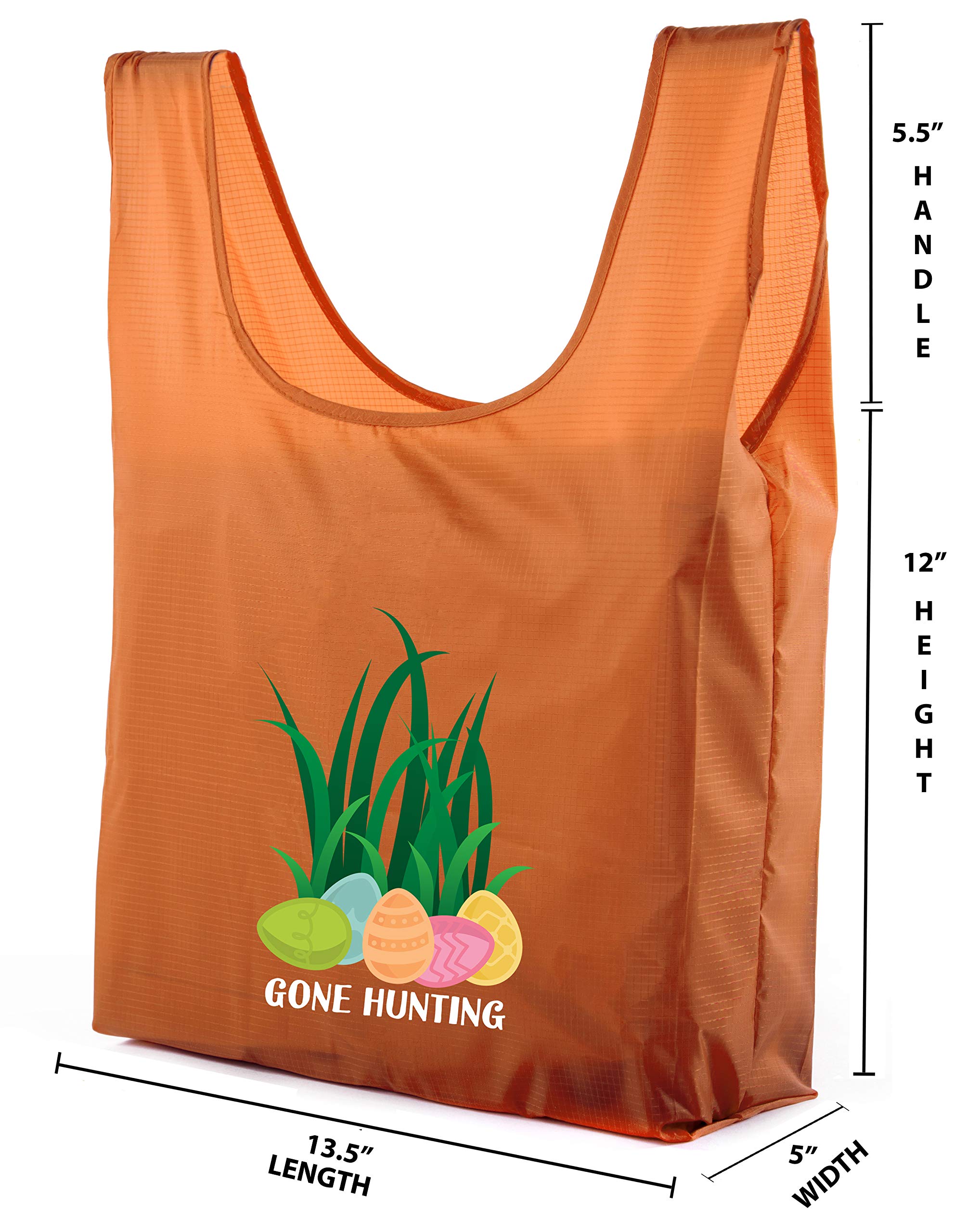 Easter Basket Bags - Bulk Reusable Grocery Tote Bags for Easter Egg Hunt & Spring Celebrations - Perfect for Kids Party Favors, Easter Gifts & Outdoor Activities