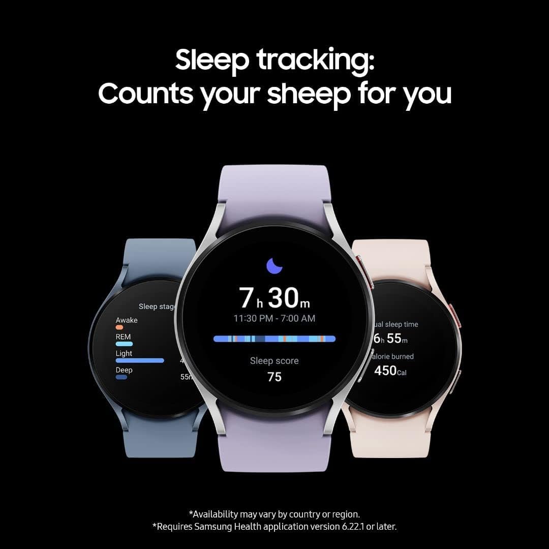 Samsung Galaxy Watch 5 44mm Bluetooth Smartwatch - Body, Health & Fitness Tracker with Sleep Monitoring | Improved Battery Life & Sapphire Crystal Glass | Enhanced GPS Tracking | US Version (Renewed, Silver) | Perfect for Workouts, Running & Daily Activity Tracking