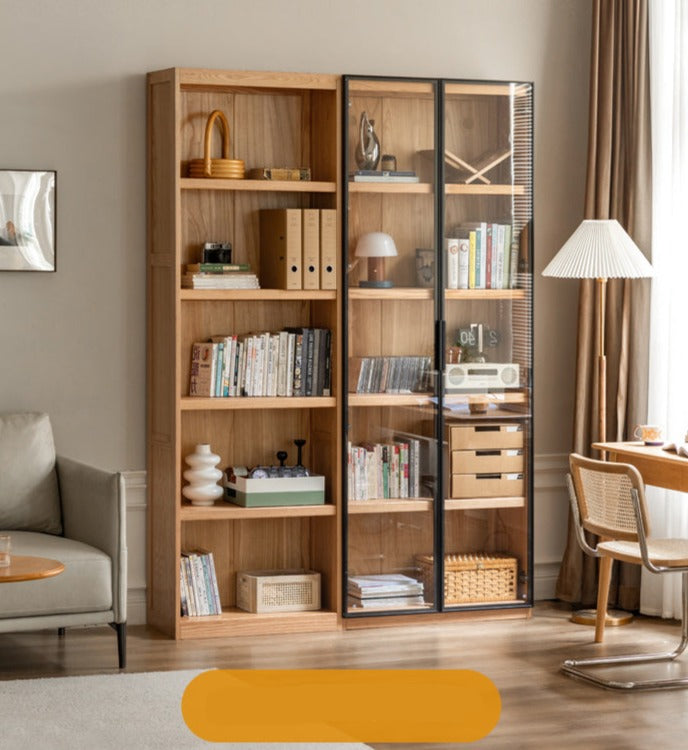 Solid Oak and Ash Wood Bookcase - Sturdy Bookshelf for Home, Office & Library - Perfect for Organizing Books, Decor & Storage