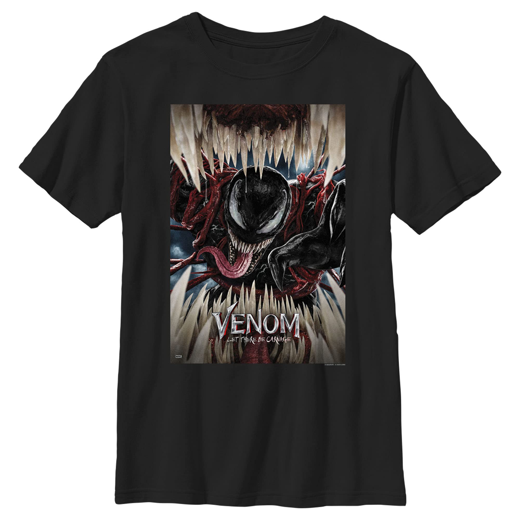 Marvel Venom: Let There Be Carnage Boys' Razor Teeth Graphic T-Shirt - Cool Superhero Tee for Kids, Halloween Costumes & Comic Con