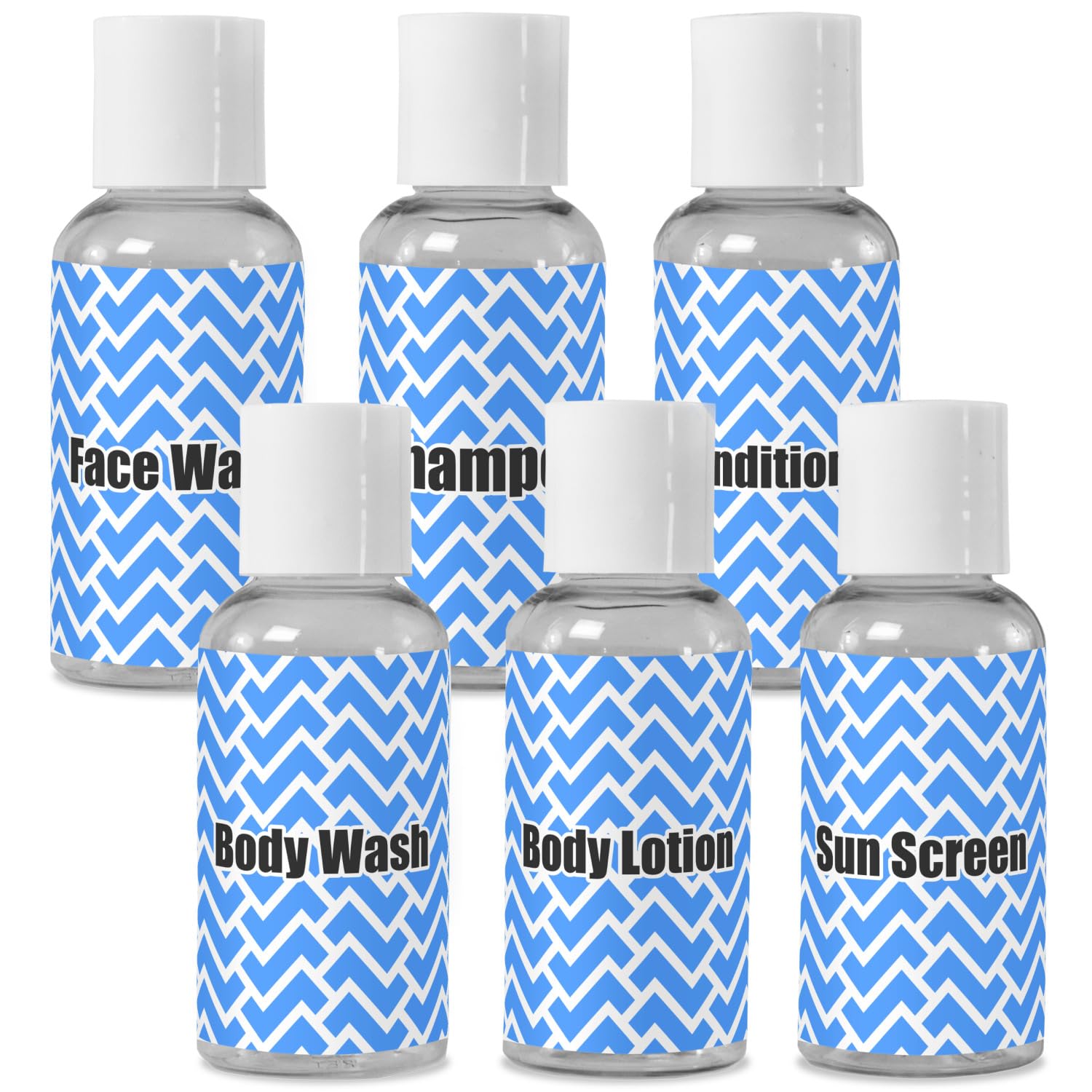 Personalized Zigzag Travel Bottles - Leak Proof Silicone Containers for Toiletries, Cosmetics & Liquids | Perfect for Airplane, Gym & Vacation Travel Accessories