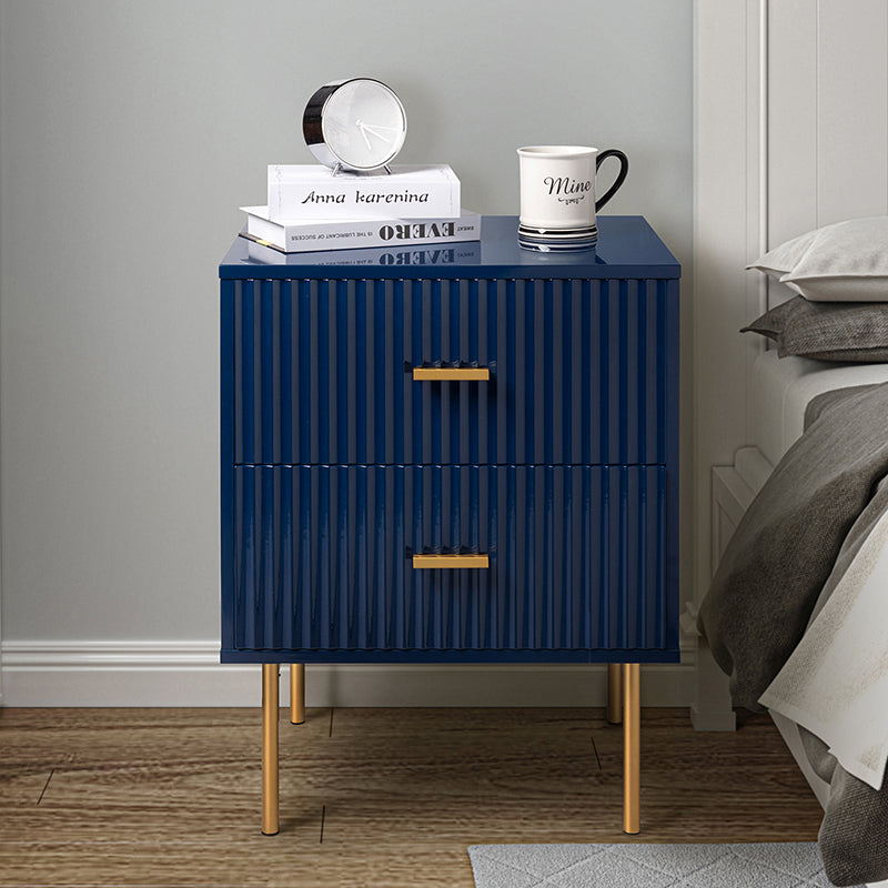 Modern Nightstand with Two Drawers - Nahuel Bedside Table with Optional Styles for Bedroom, Living Room & Guest Room - Sturdy Wooden End Table with Storage for Home Decor