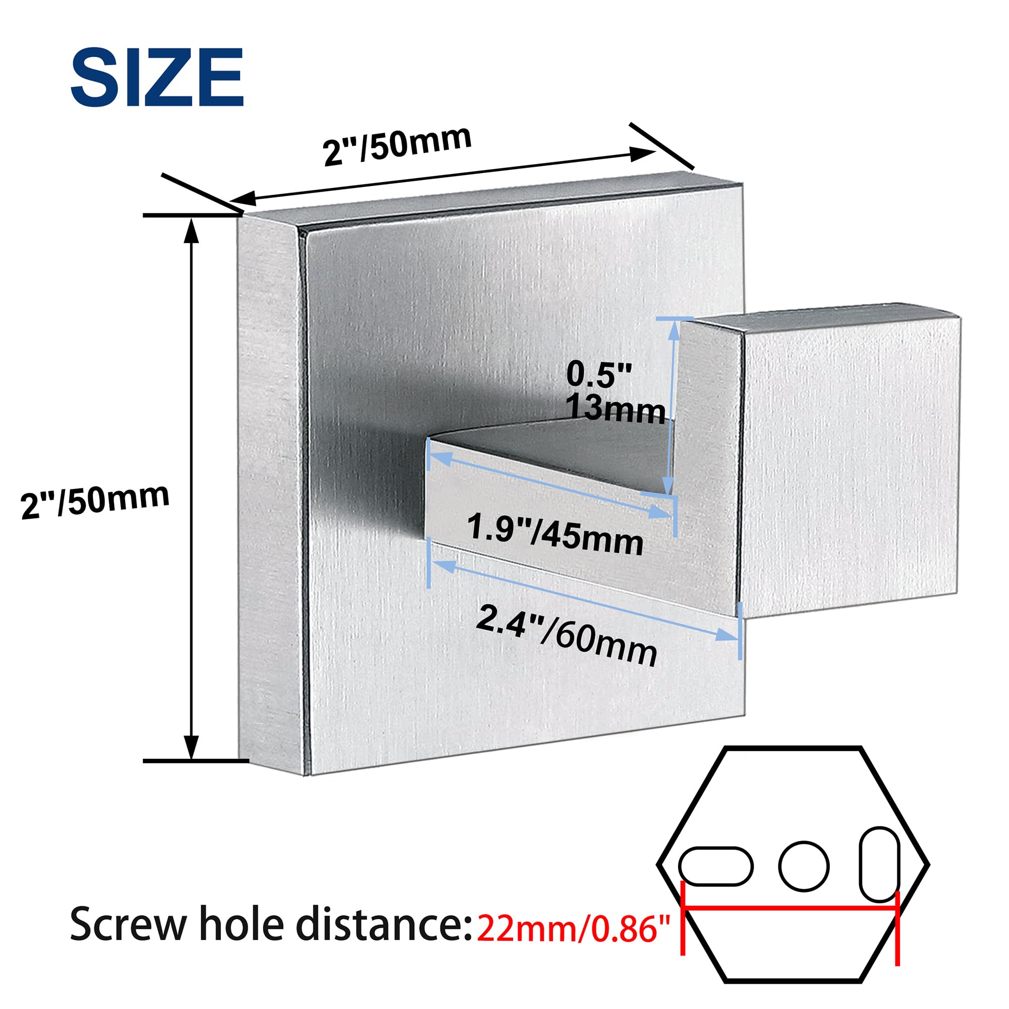 Brushed Nickel Towel Hooks 4 Pack - Heavy Duty SUS304 Stainless Steel Wall Mounted Coat Hooks for Bathroom, Kitchen & Entryway - Perfect for Hanging Towels, Robes, Coats & Sponges - Rustproof & Durable Home Organization Solution