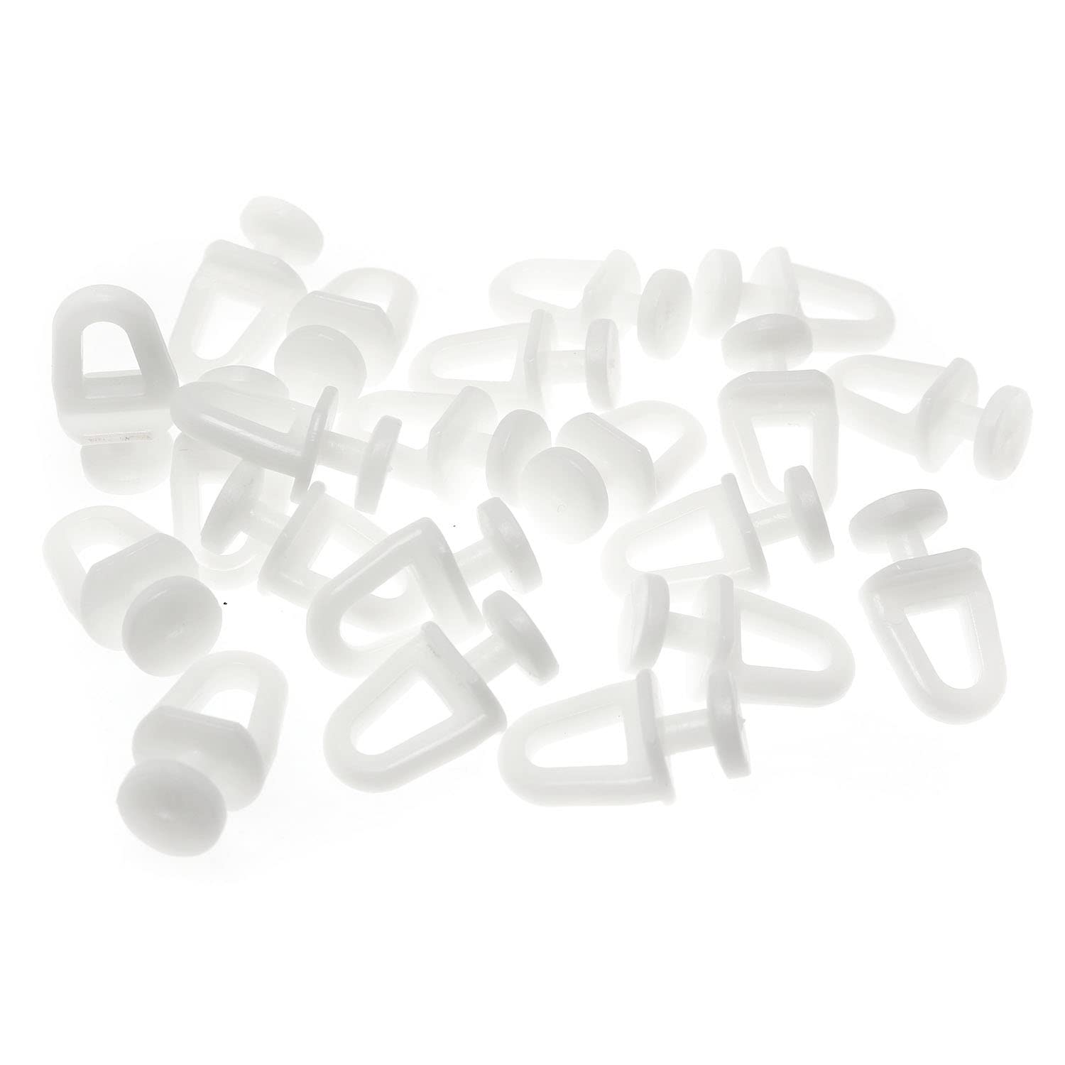 RLECS 100pcs White Plastic Curtain Track Carrier Wheels - Smooth Gliding Rollers for Rail Systems, Durable Curtain Hooks & Hangers - Perfect for Home Window Treatments & Room Dividers