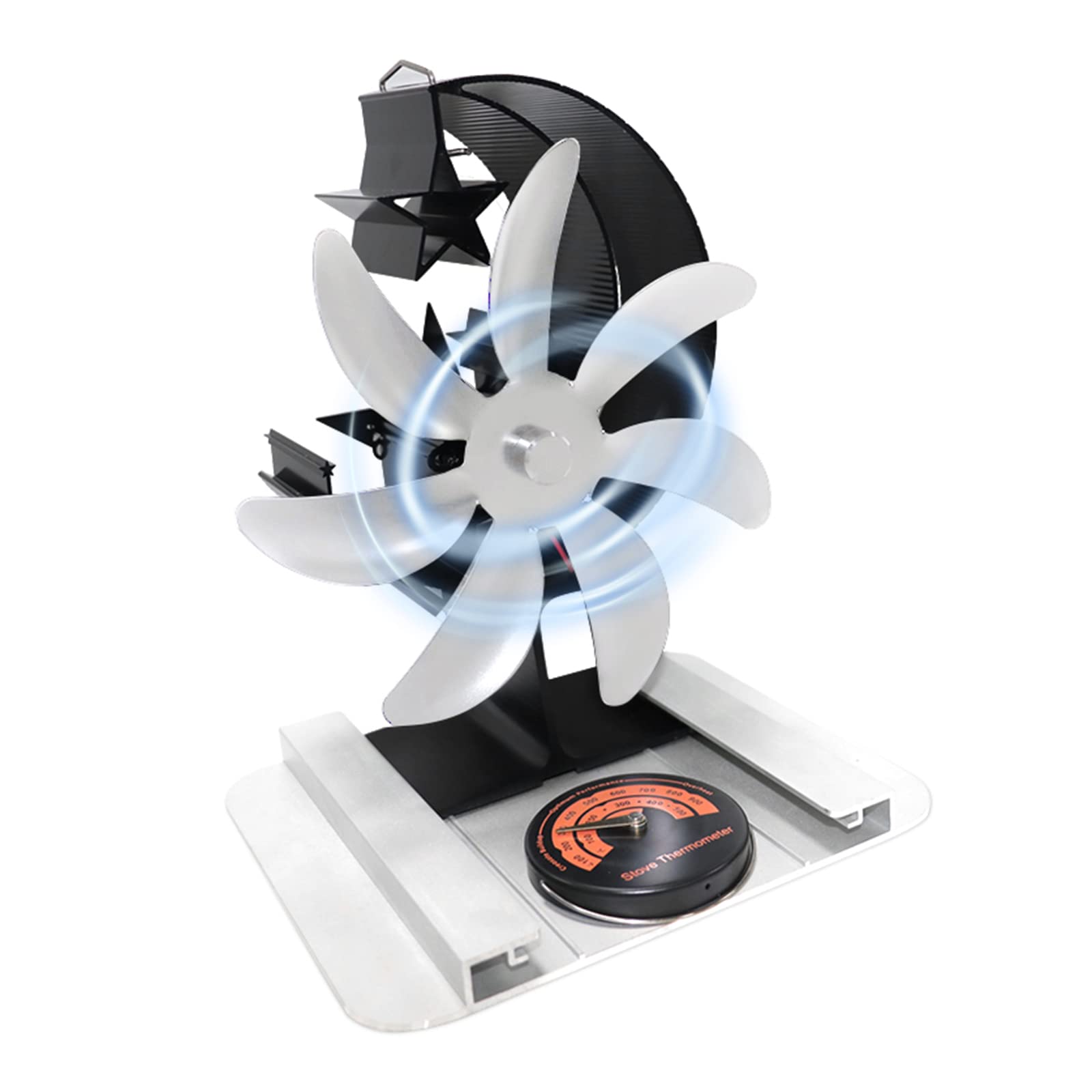 Efficient Heat-Powered Wood Stove Fan - Quiet Circulating Fan for Wood Burning Stoves - Essential Accessory for Cozy Home Heating & Energy Savings - Perfect for Cabins, Living Rooms & Winter Warmth