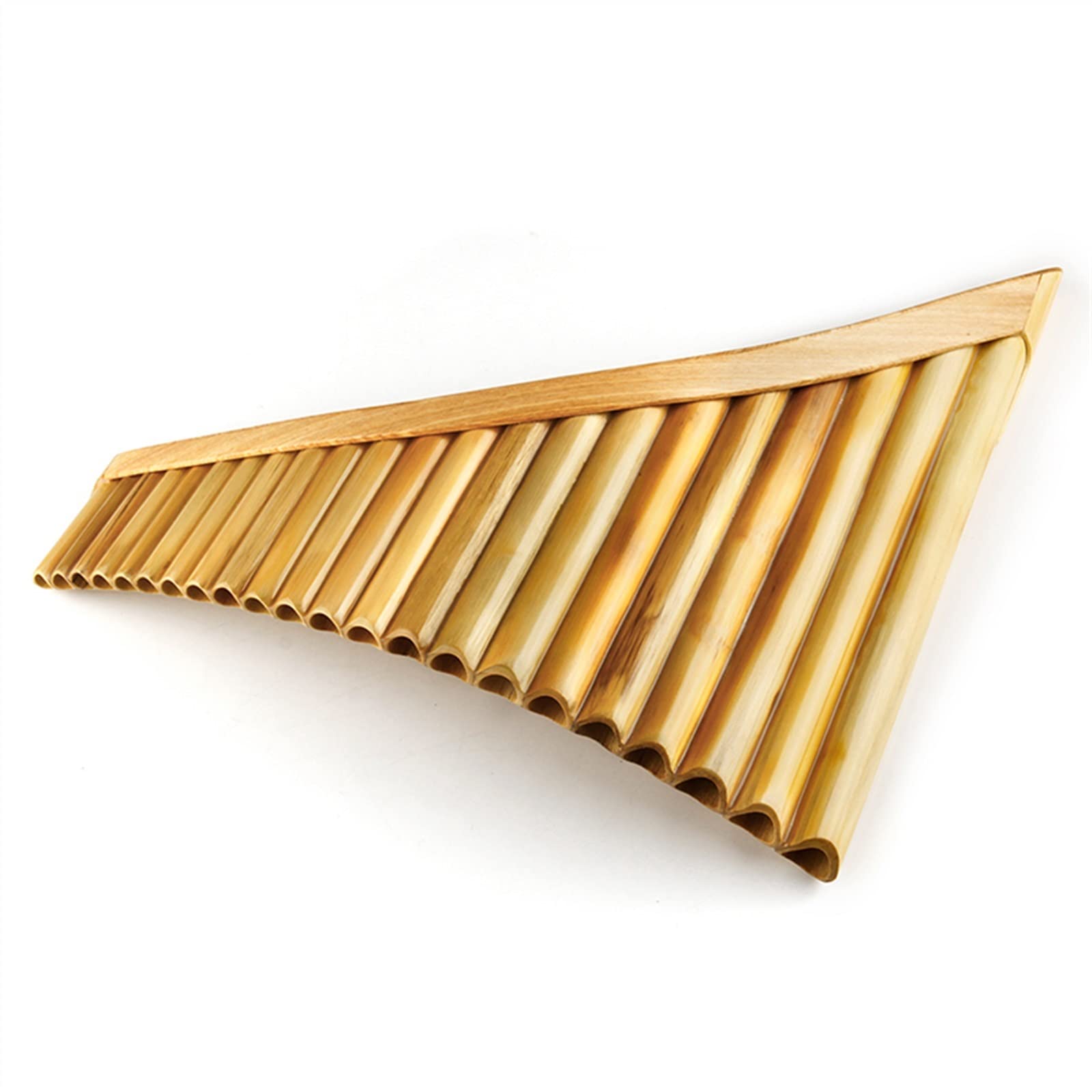 22 Pipe Pan Flute - Natural Reed Handmade Woodwind Instrument in G Key (Right Color) | Perfect for Music Lovers, Meditation & Relaxation