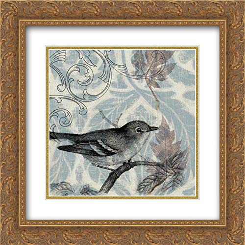 Jennifer Goldberger 15x15 Gold Ornate Framed Double Matted Museum Art Print - Autumn Songbird I - Perfect for Living Room, Bedroom & Office Wall Decor