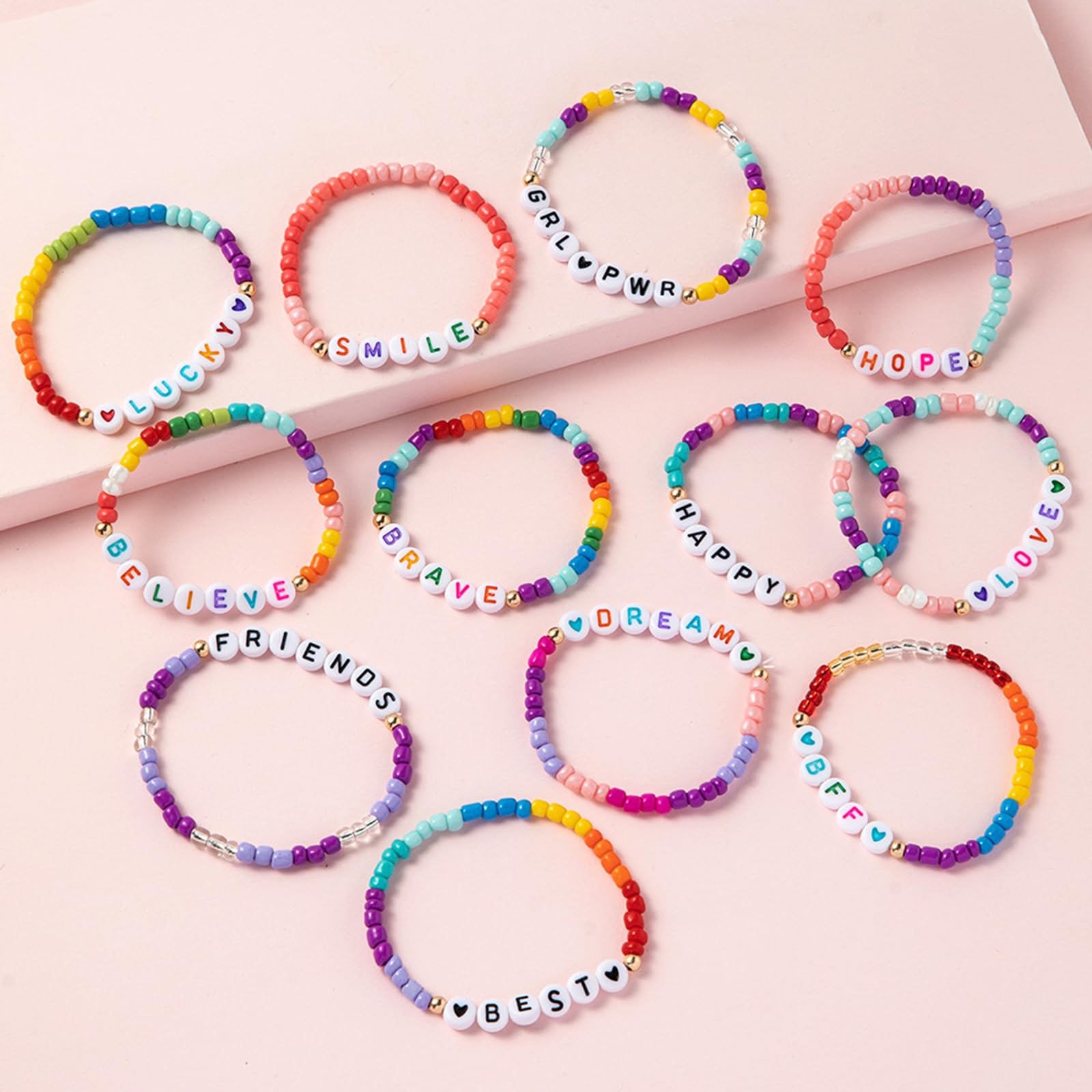 12Pcs Beaded Friendship Bracelets Set for Women, Girls, Teens - Graduation Gifts, Best Friend Bracelets for Birthday Party Favors & Everyday Wear