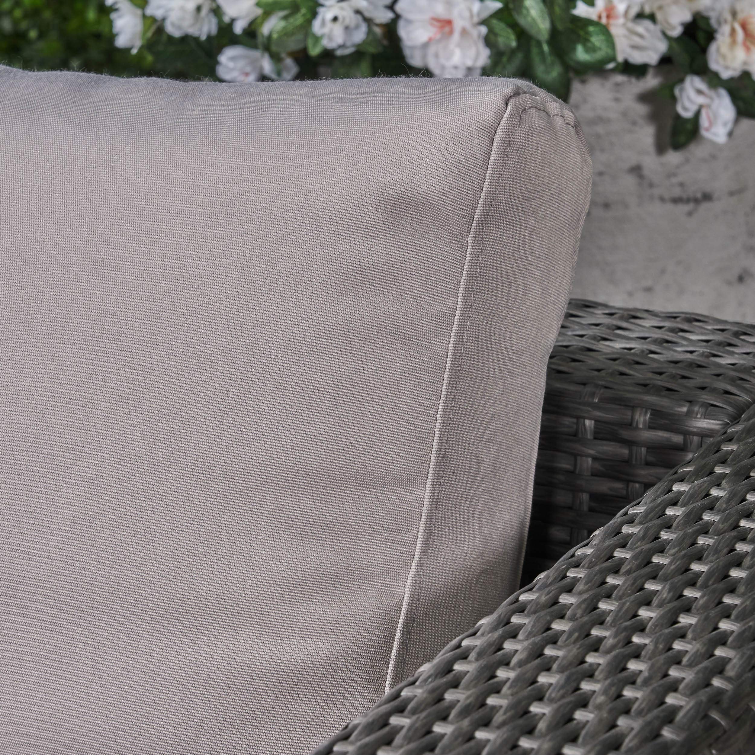 4-Piece Outdoor Patio Sectional Sofa Set with Coffee Table & Storage Ottoman - Wicker & Aluminum Frame, Gray & Light Gray - Perfect for Backyard, Poolside & Garden Relaxation