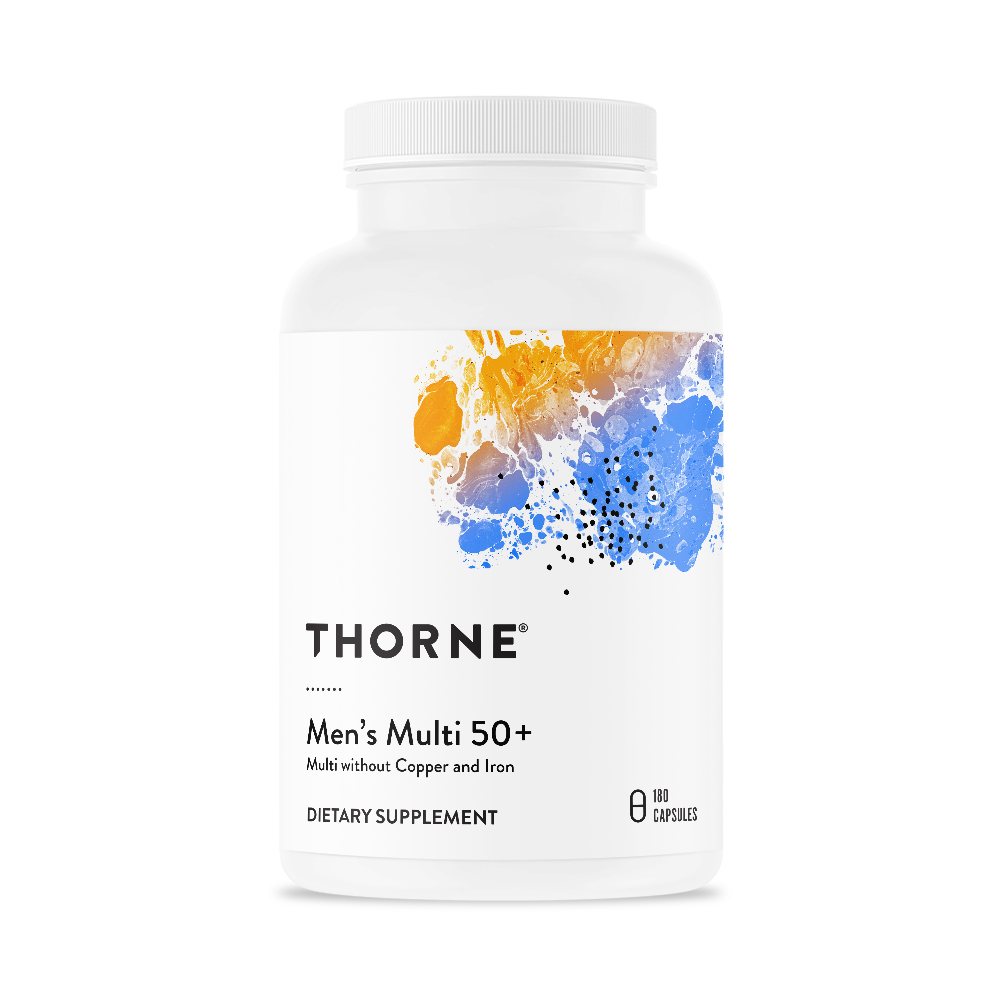 Thorne Men's Multi 50+ Daily Multivitamin Supplement - Supports Heart, Brain & Immune Health for Active Men Over 50 - Perfect for Fitness, Work & Healthy Aging