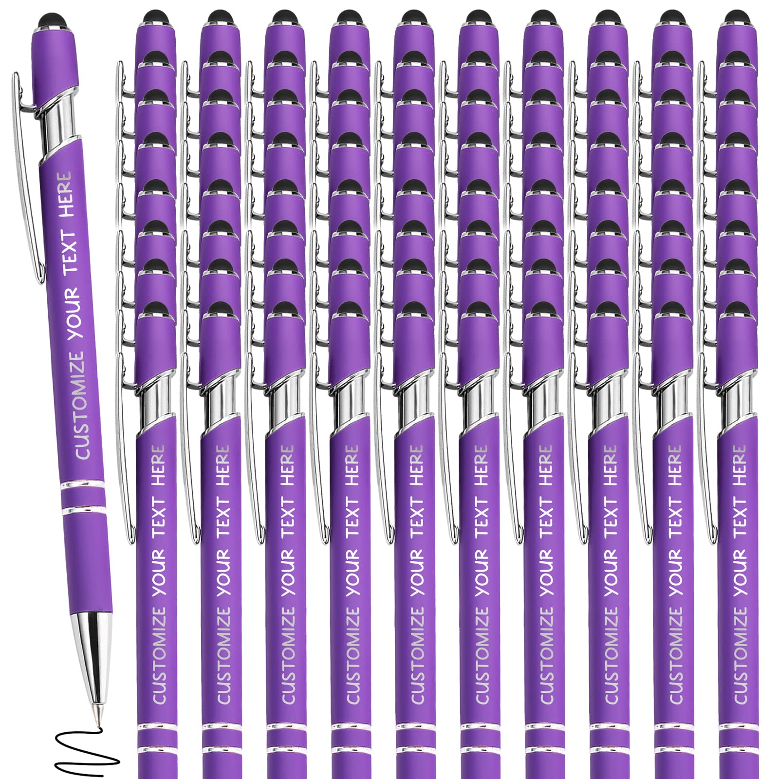 156 Pcs Custom Pens with Stylus - Personalized Engraved Pens for Business, Graduation & Anniversaries - Free Text & Logo Engraving (Up to 500pcs) - Perfect for Corporate Gifts, School Events & Special Occasions
