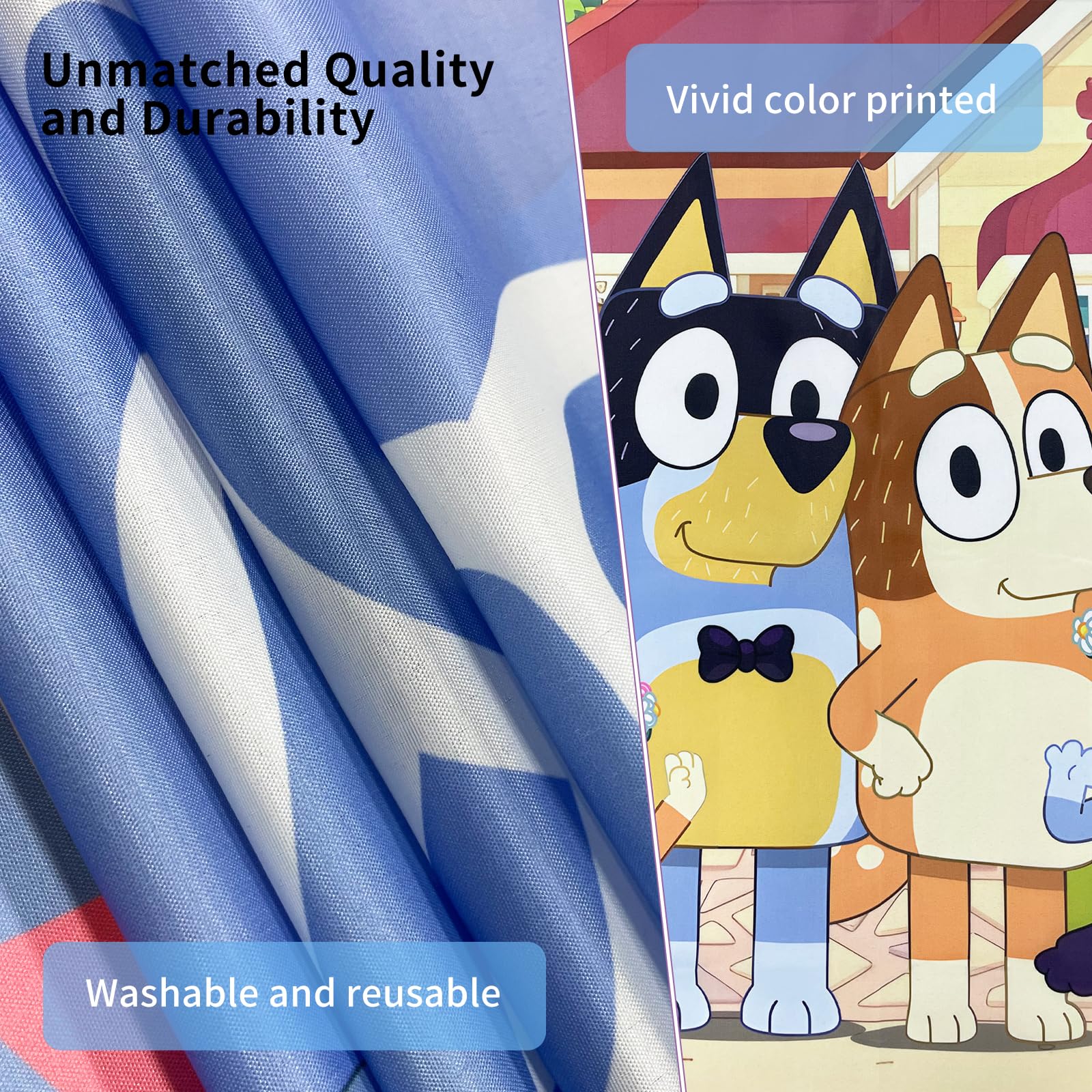Dog Happy Birthday Banner - 185x110cm Blue Birthday Party Decorations for Kids | Reusable Boys & Girls Birthday Gift | Photography Backdrop for Birthday Celebrations & Home Decor