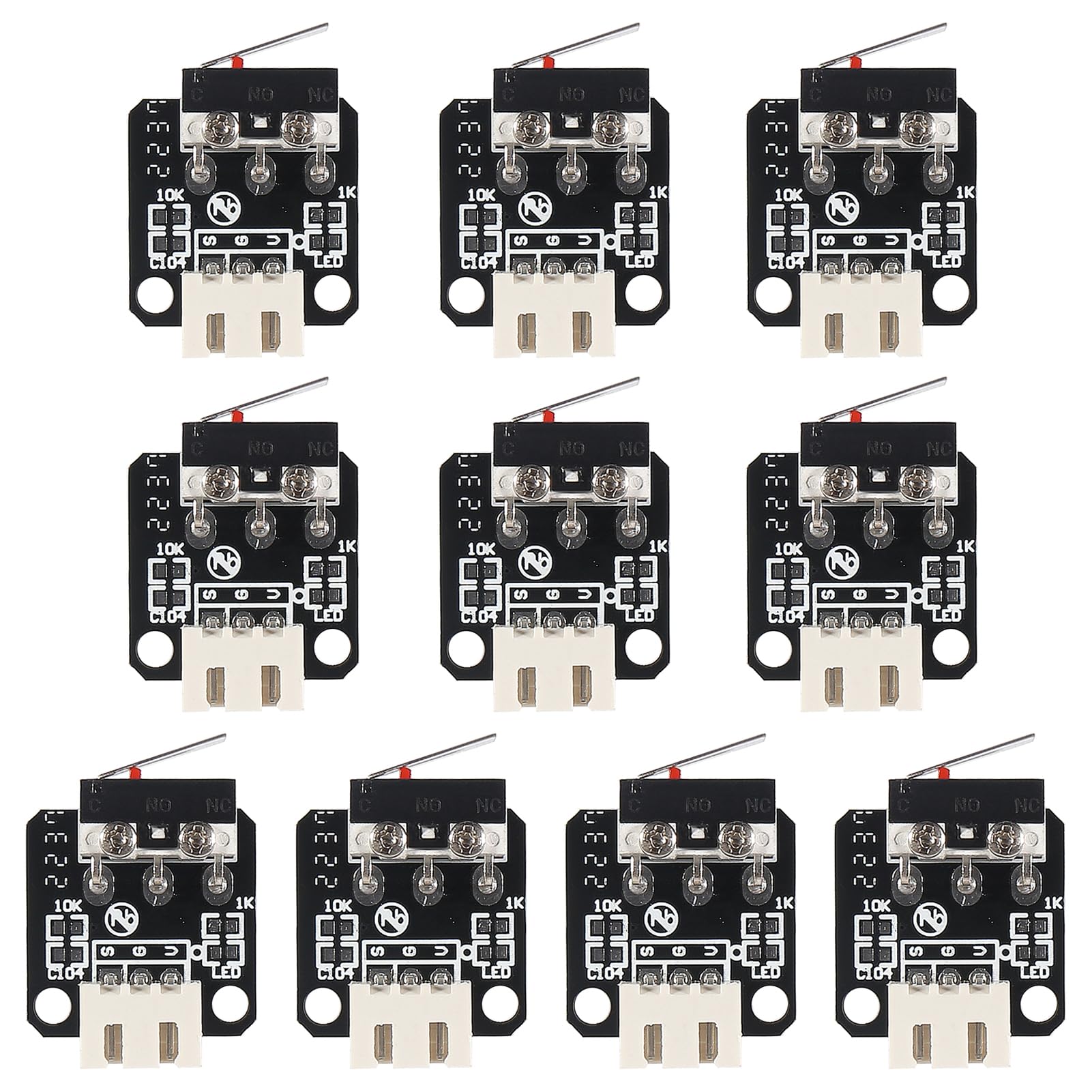 10pcs Micro Mechanical Limit Switch 3-Pin End Stop for 3D Printers & CNC - Compatible with CR-10, Ender 3 Series, RAMPS 1.4, RepRap - Perfect for Precise Positioning in 3D Printing & CNC Machining Projects