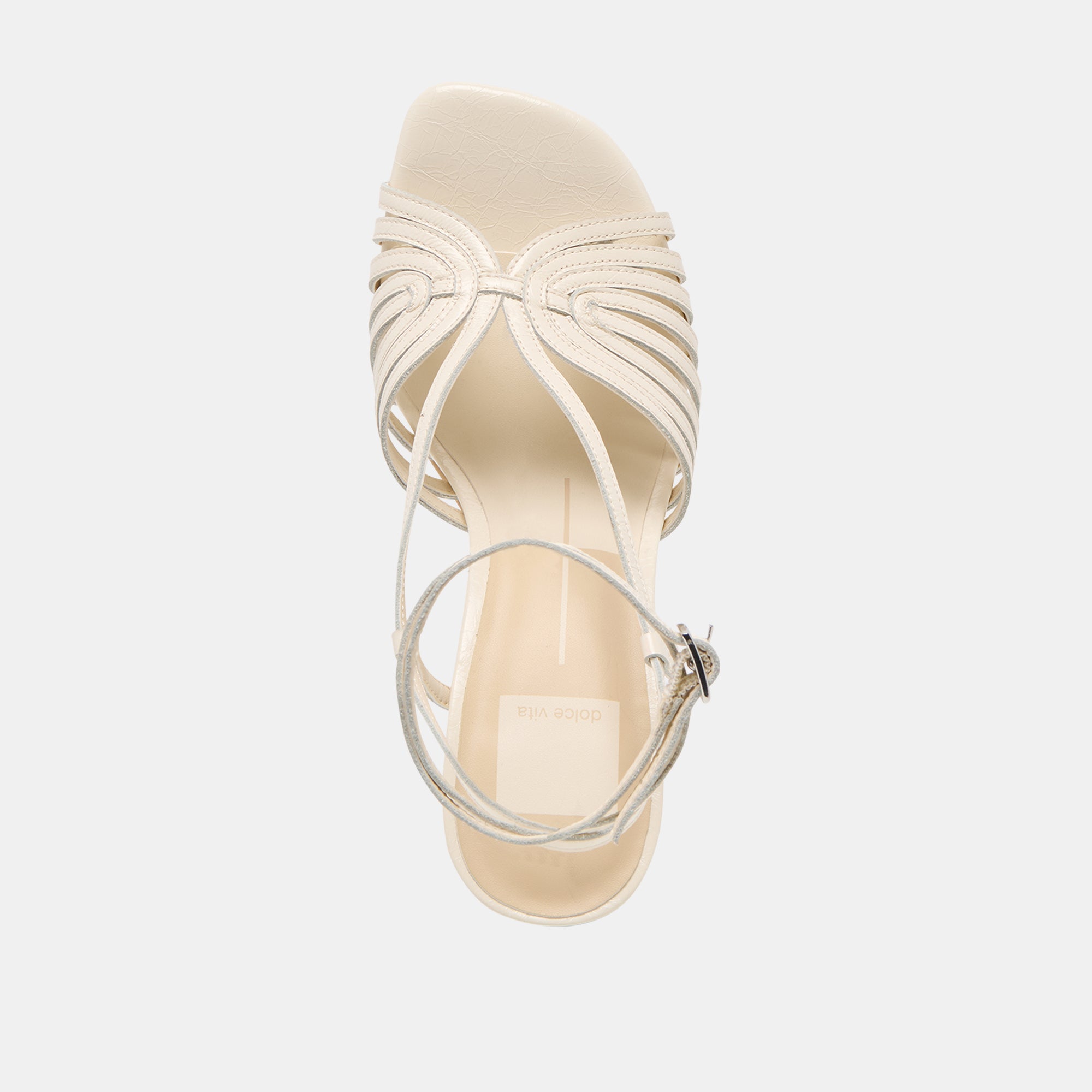 NIVANA Women's Off-White Crinkle Patent Leather High Heels - Elegant Dress Shoes for Parties, Weddings & Special Occasions