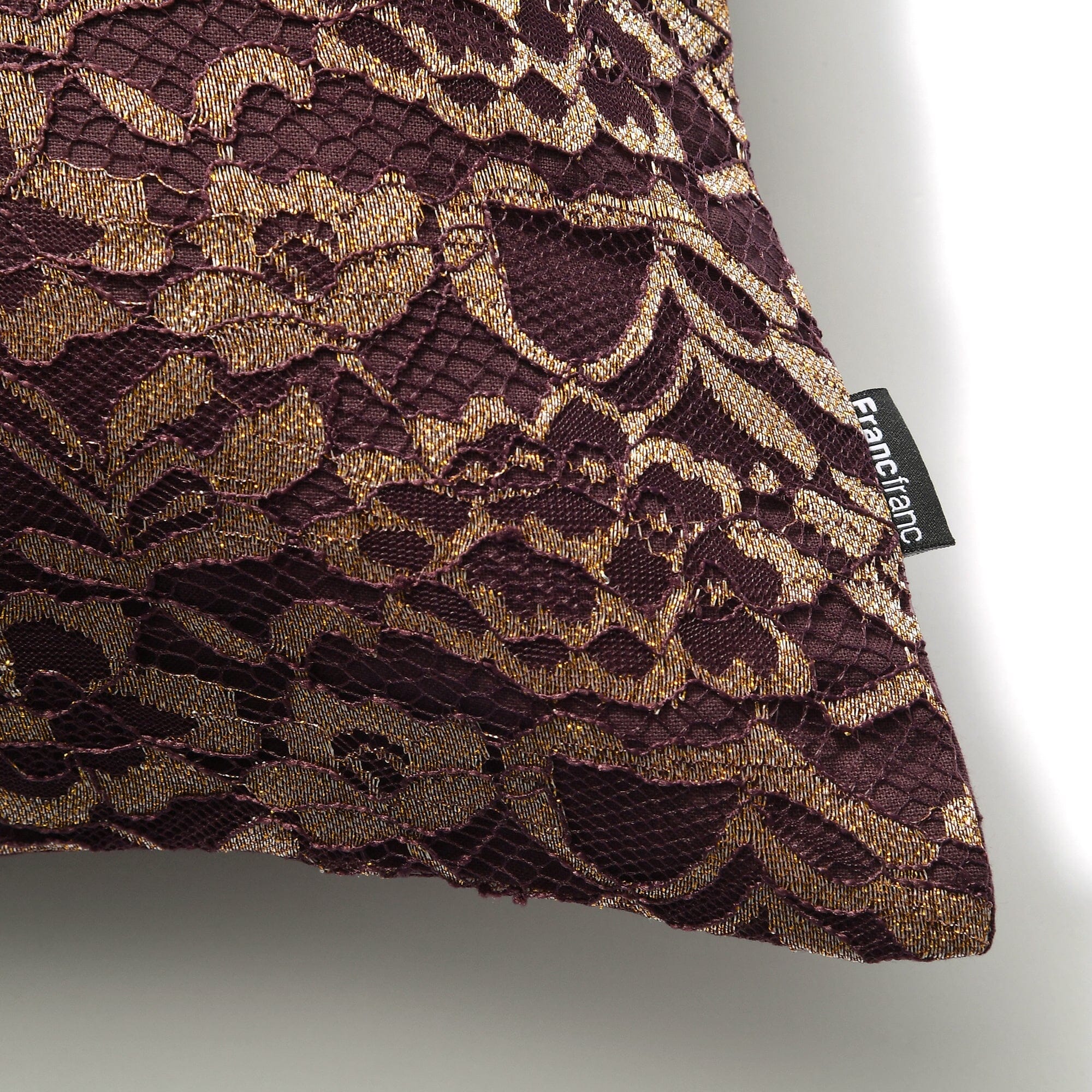 Elegant Dark Purple Flower Lace Cushion Cover 18x18 Inches - Perfect for Sofa, Bedroom Decor and Home Styling