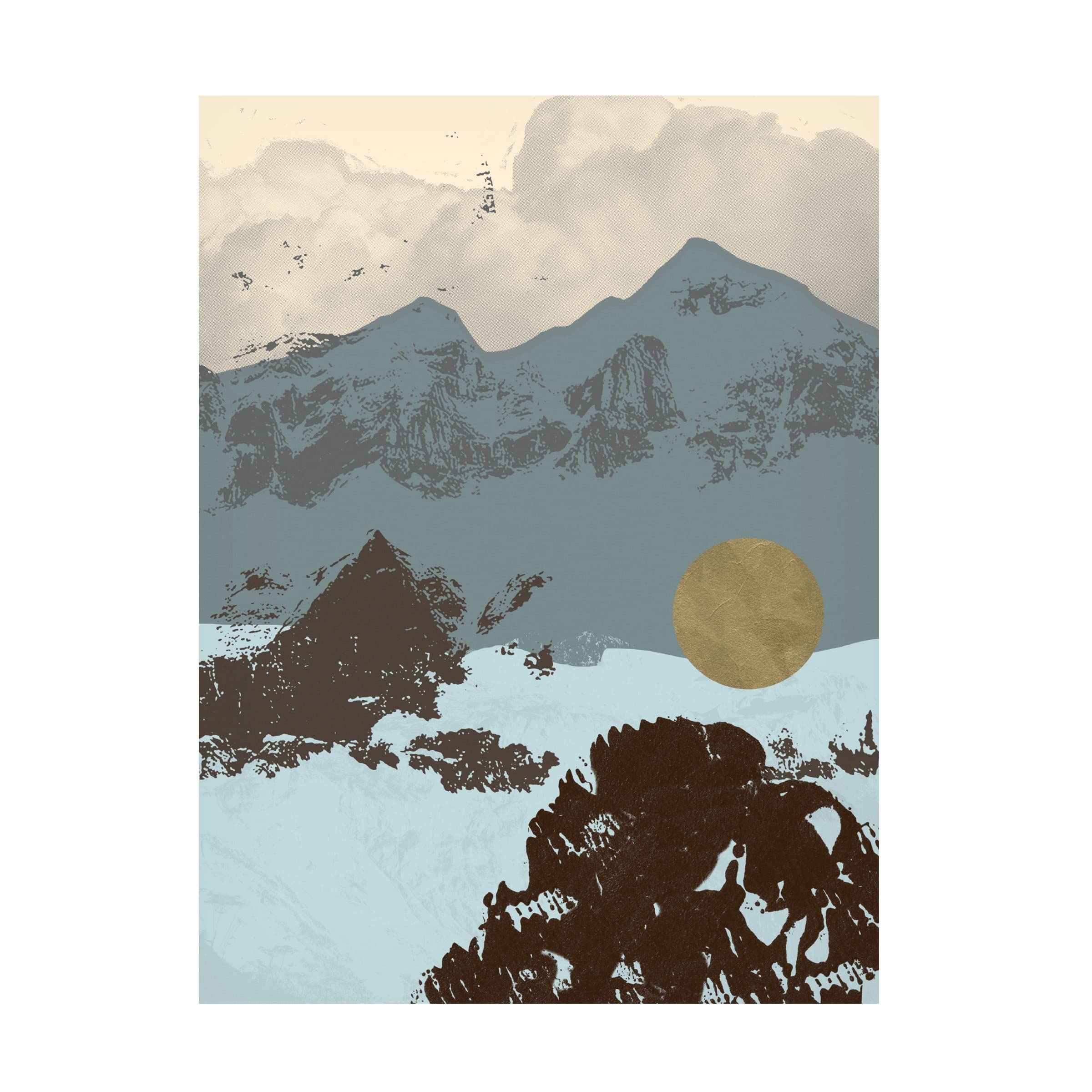 Jacob Green Pop Art Mountain II Canvas Wall Art Print - 35x47 Inches, Modern Home Decor for Living Room, Bedroom & Office