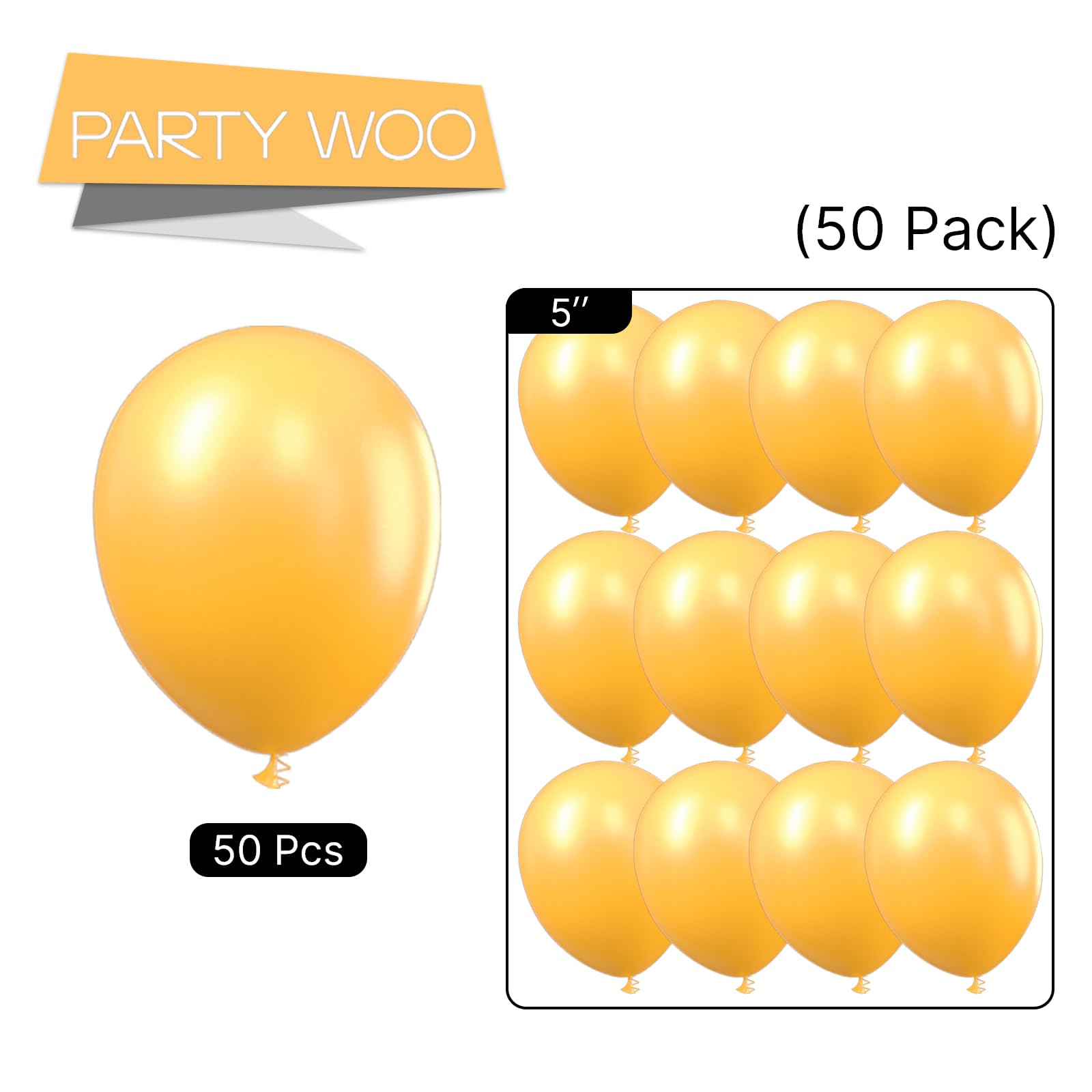 50-Pack 5 Inch Goldenrod Orange Balloons for Party Decorations - Balloon Garland, Arch, Birthday, Baby Shower - Premium Latex Balloons for Indoor/Outdoor Events (Orange-Y10)
