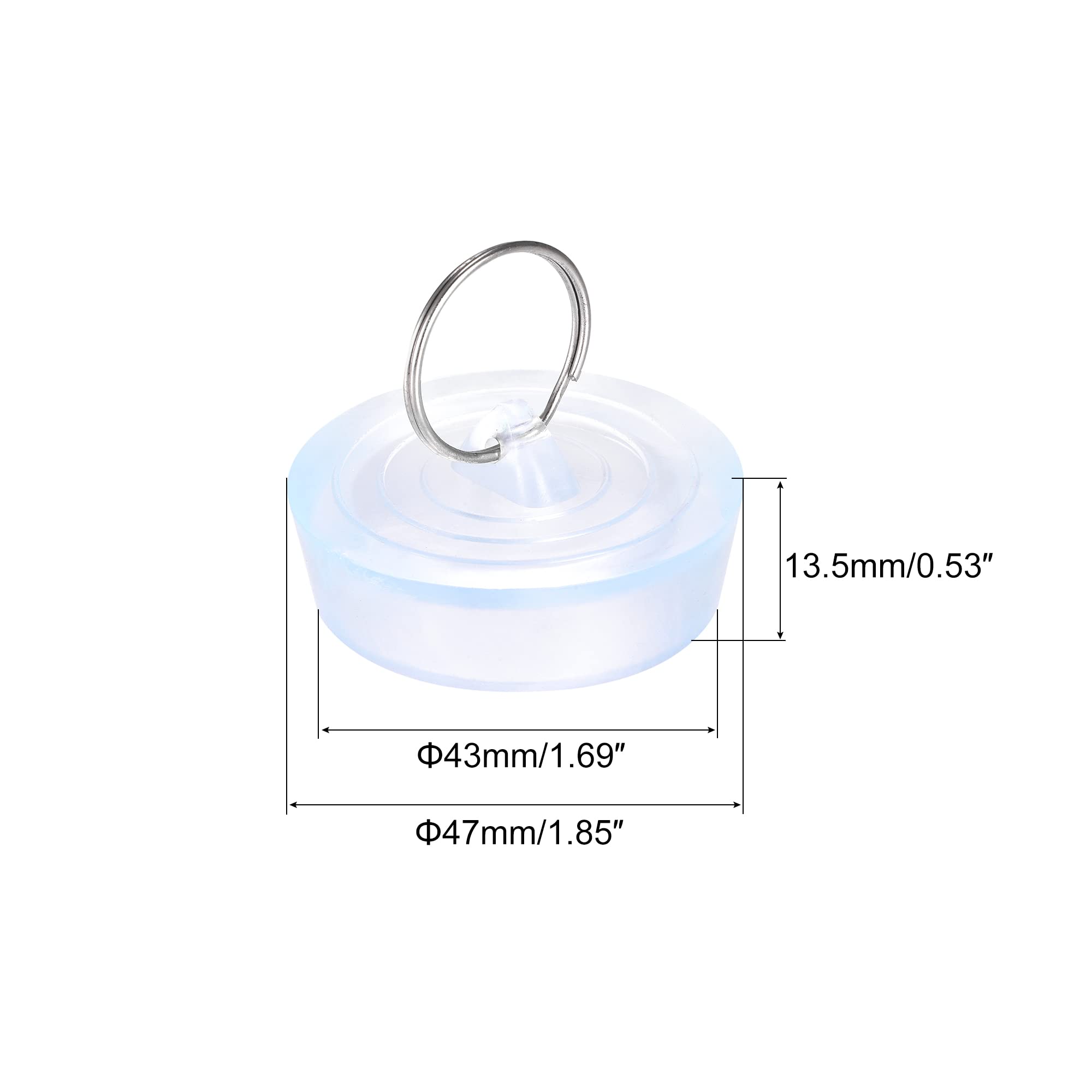 uxcell Clear Rubber Sink Plug - 1-3/4