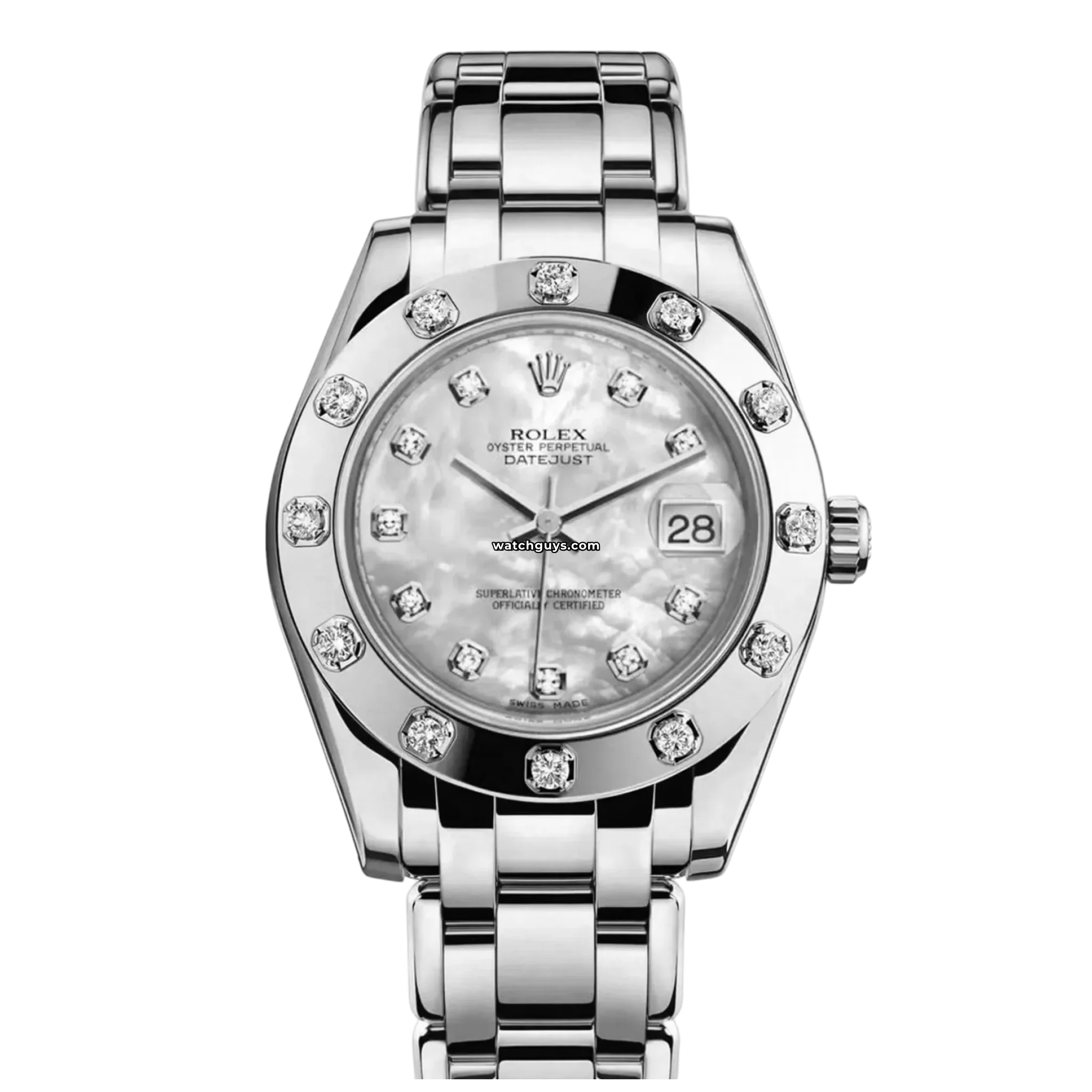 Luxury Rolex Pearlmaster 80319 Watch - 18K Gold & Mother of Pearl Dial - Perfect for Formal Events & Special Occasions