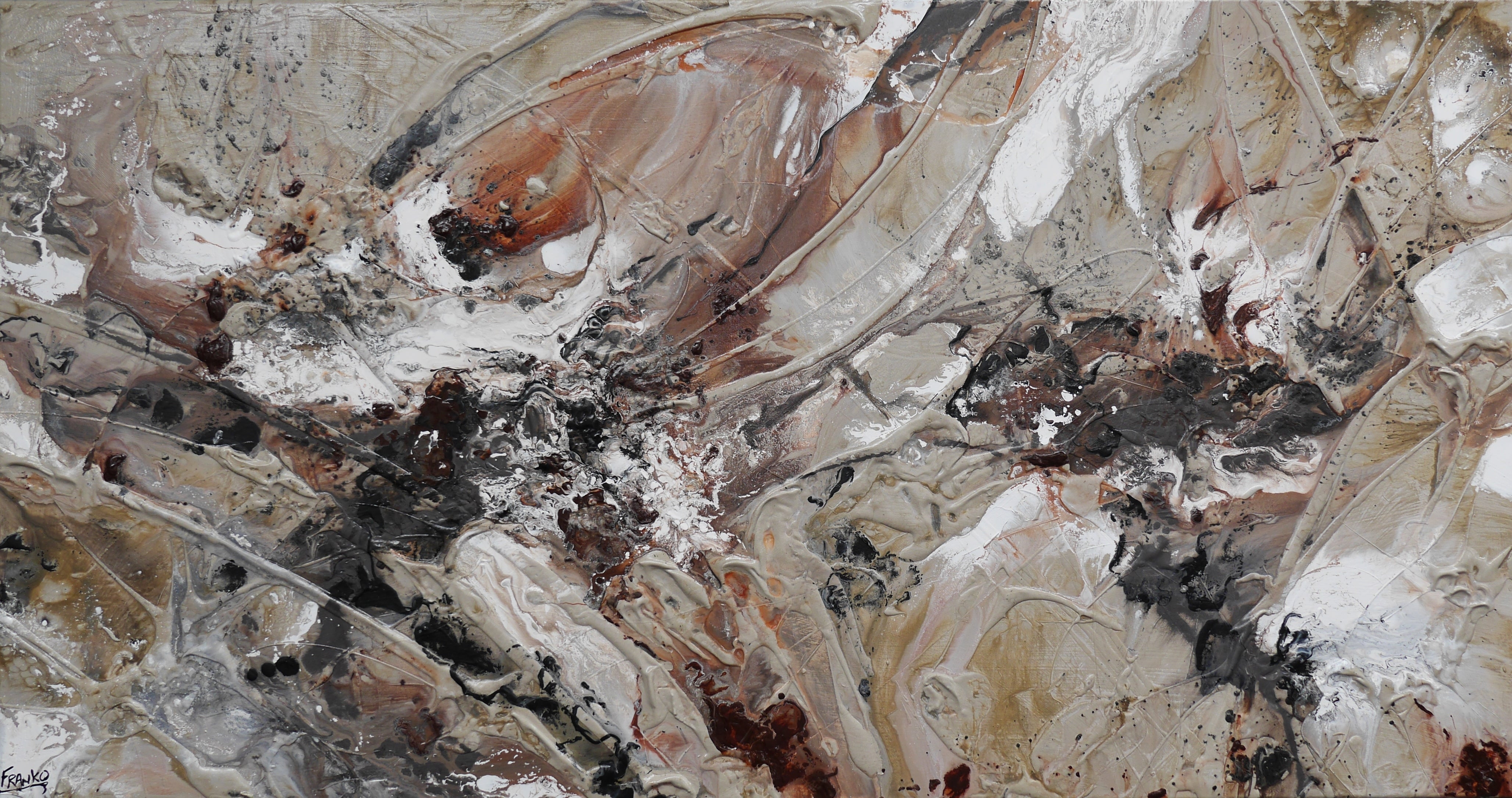Rustic Almond 190cm x 100cm Textured Abstract Canvas Wall Art - Modern Home Decor for Living Room, Bedroom & Office