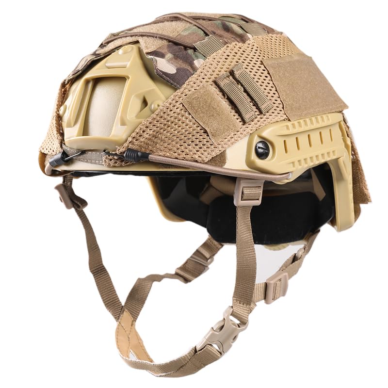 Adjustable Tactical Helmet with Removable Cover - Military PJ Style Helmet for Airsoft, Hunting & Shooting | NVG Mount Compatible | Perfect for Outdoor Sports, Cosplay & Tactical Training