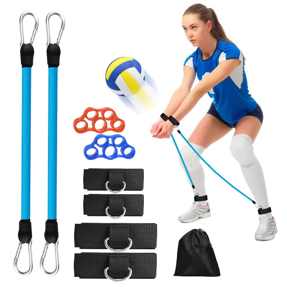Volleyball Training Equipment Set - Resistance Band, Elastic Rope & Belt for Passing, Serving & Arm Swing Drills | Improve Agility & Strength | Perfect for Indoor/Outdoor Practice, Team Training & Solo Workouts