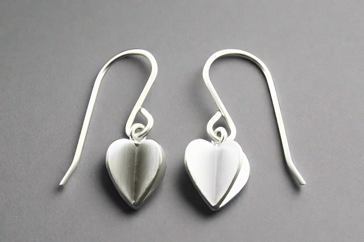 3D Heart Earrings for Women - Sterling Silver 925 Hypoallergenic Dainty Stud Earrings - Perfect for Valentine's Day, Anniversary & Everyday Wear