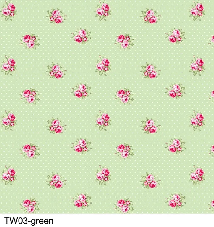 Barefoot Roses Classics Tanya Whelan TW03 Green Floral Cotton Dress - Perfect for Garden Parties, Summer Weddings & Boho Chic Outfits