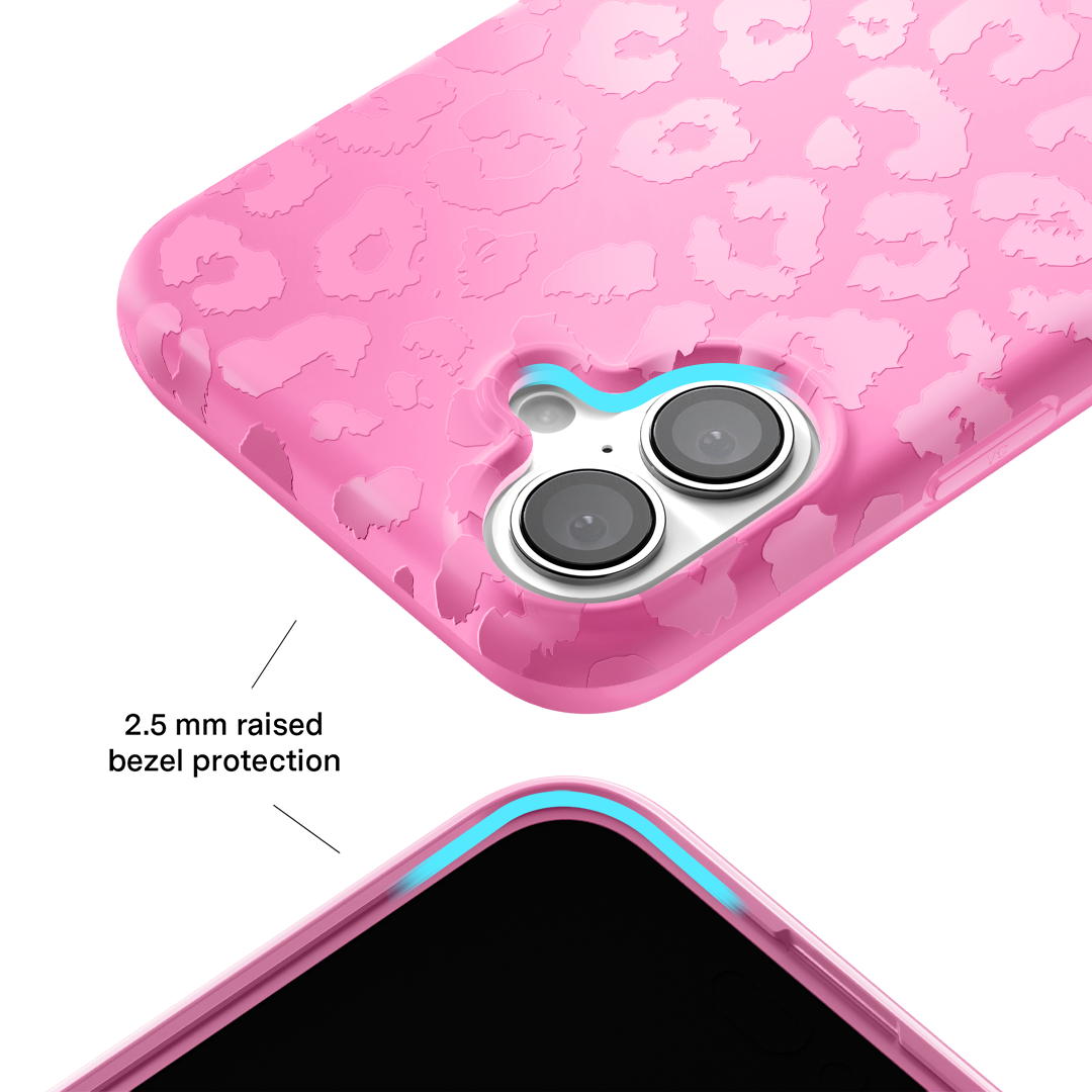 Hot Pink Leopard Print iPhone Case - Trendy Protective Cover for iPhone 13/14/15 - Perfect for Fashion Lovers & Everyday Use