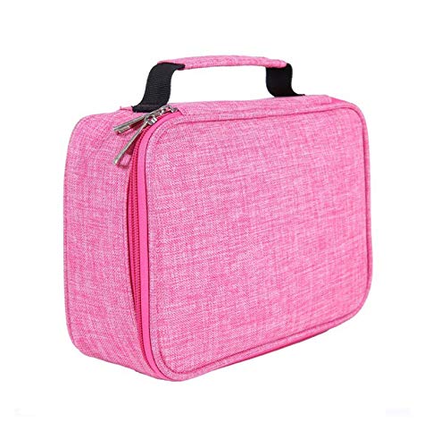 Becho Multifunctional Zipper Pencil Case - Large Capacity 72 Slots Organizer Pouch for Pens, Colored Pencils & Art Supplies (Pink) - Perfect for School, Office & Travel Organization
