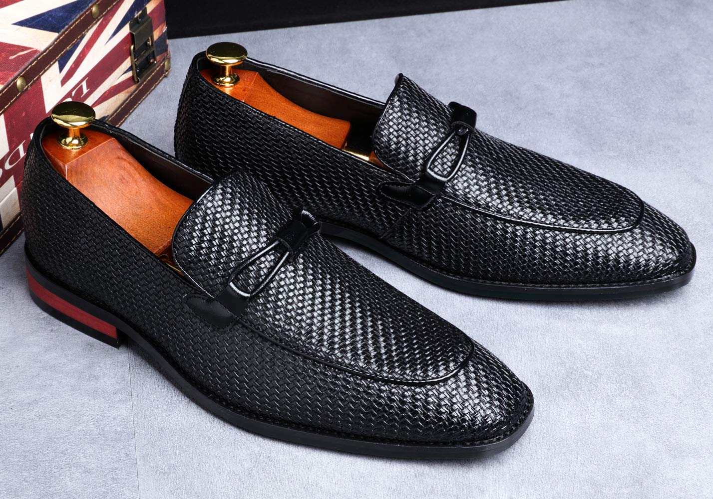 Men's Slip-On Penny Loafers - Genuine Patent Leather Dress Shoes for Driving & Formal Occasions - Comfortable & Stylish for Business, Weddings & Office Wear