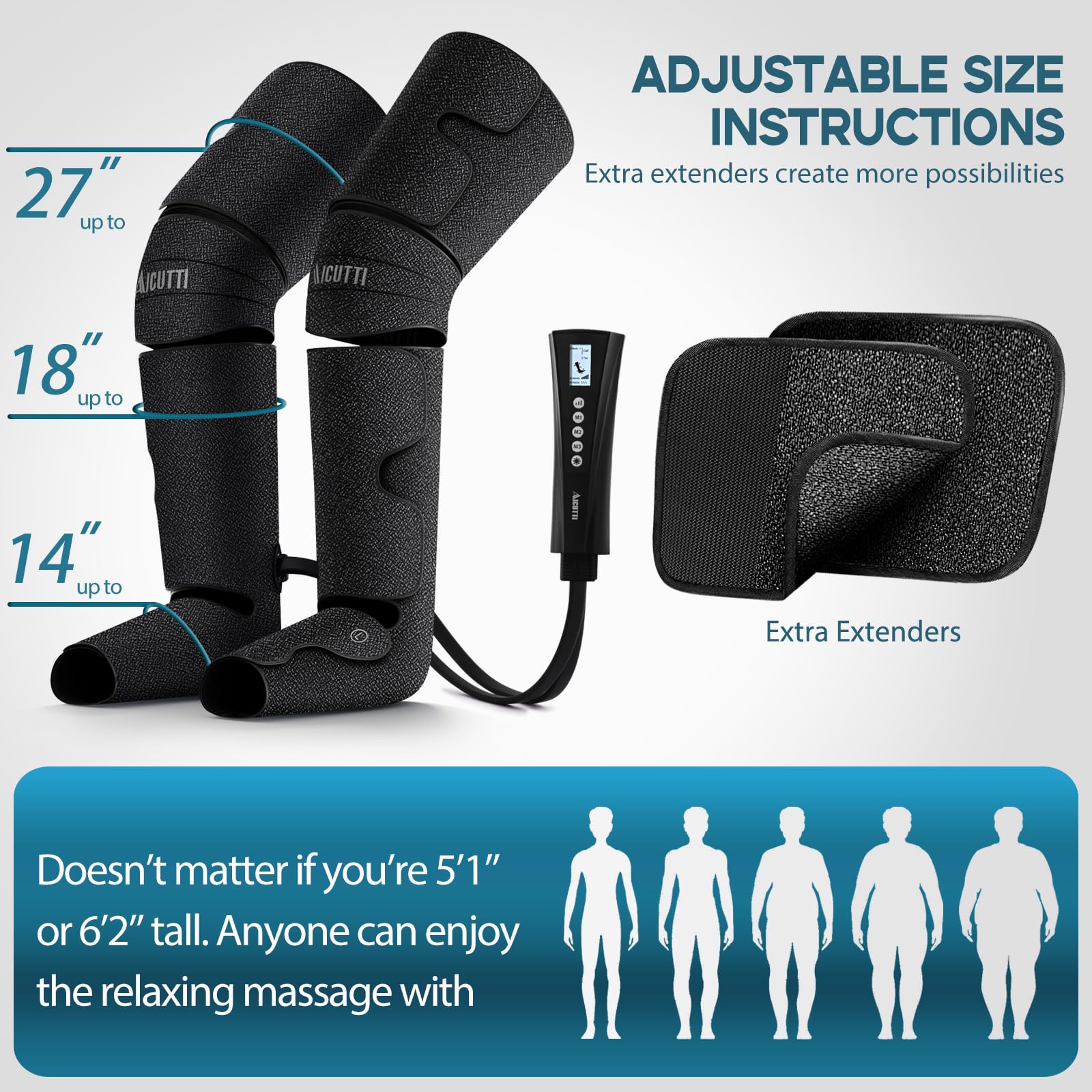 Best Air Compression Foot and Leg Massager with Heat - Perfect Christmas, Birthday, Mother's Day & Father's Day Gift for Women & Men - Relieves Swelling, Edema & Pain - Ideal for Home, Office & Post-Workout Recovery