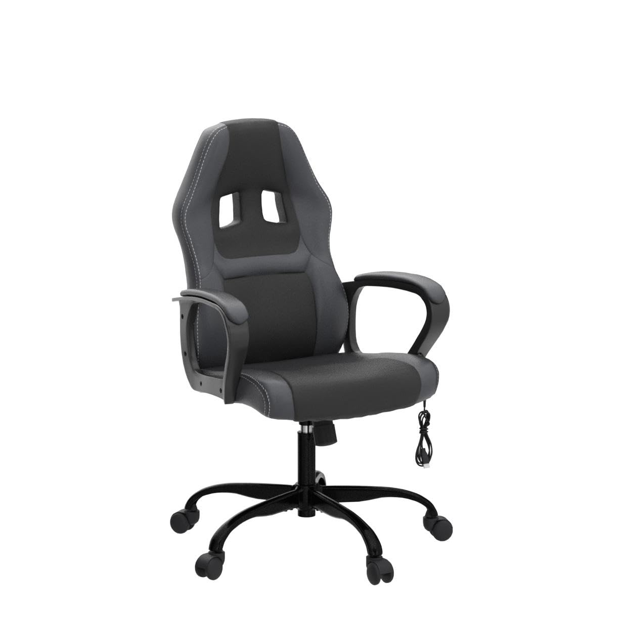 Premium Ergonomic Gaming Chair with Massage & Lumbar Support - Adjustable Reclining Office Chair for Adults & Teens - Black Computer Gaming Chair with Headrest & Armrests - Perfect for Esports, Streaming & Home Office Workspace
