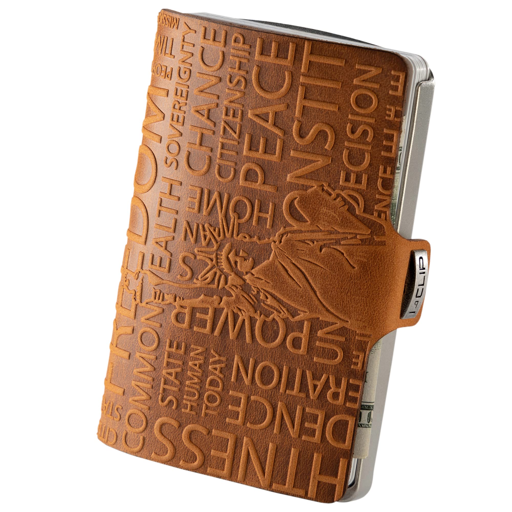 Heritage Steel I-CLIP Liberty Desert Slim Wallet - Stainless Steel Card Holder & Money Clip for Men | RFID Blocking, Minimalist Design - Perfect for Travel, Everyday Carry & Outdoor Adventures