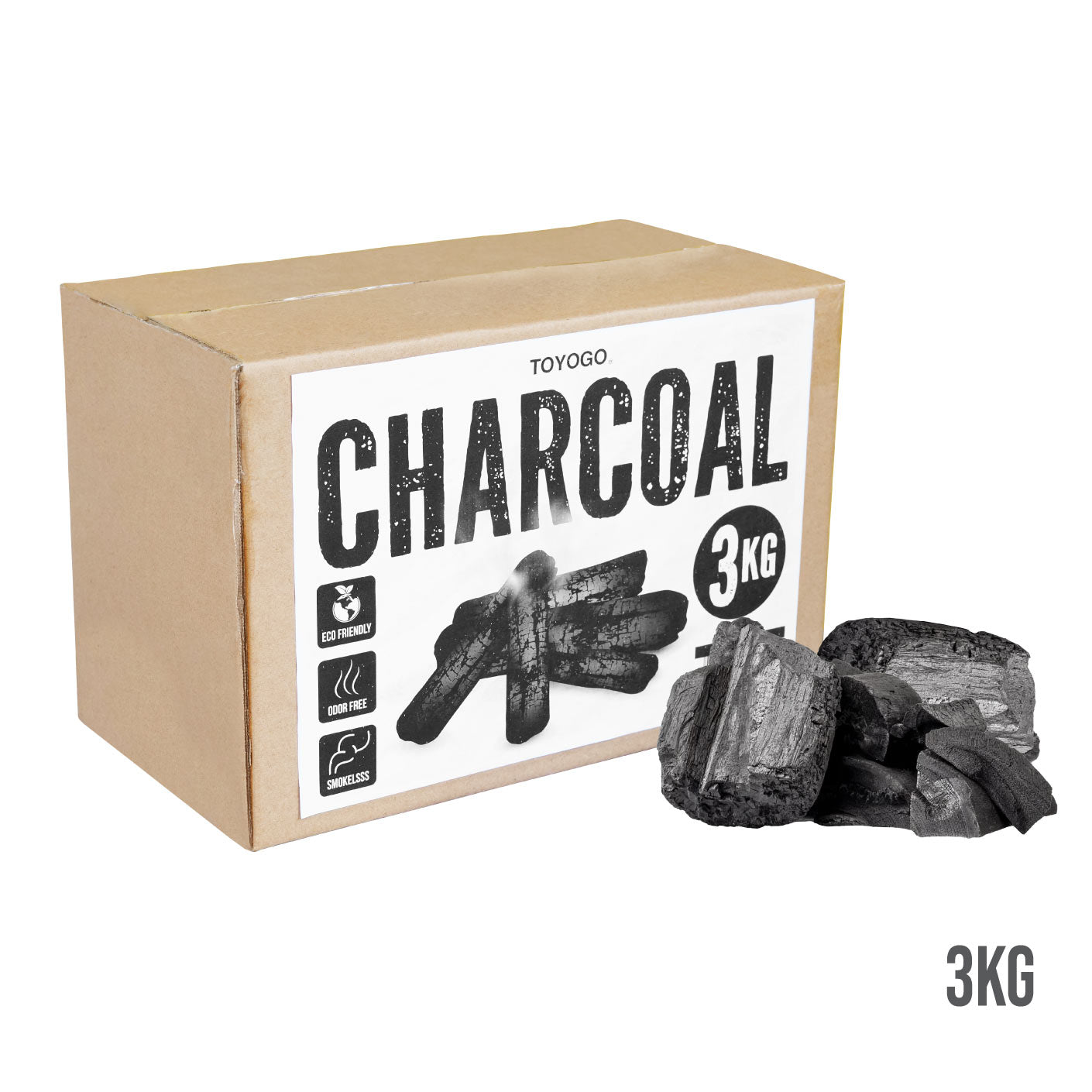 Premium BBQ Mangrove Wood Charcoal 3KG (NSH1001) - Natural, Long-Lasting Heat for Grilling, Smoking & Outdoor Cooking