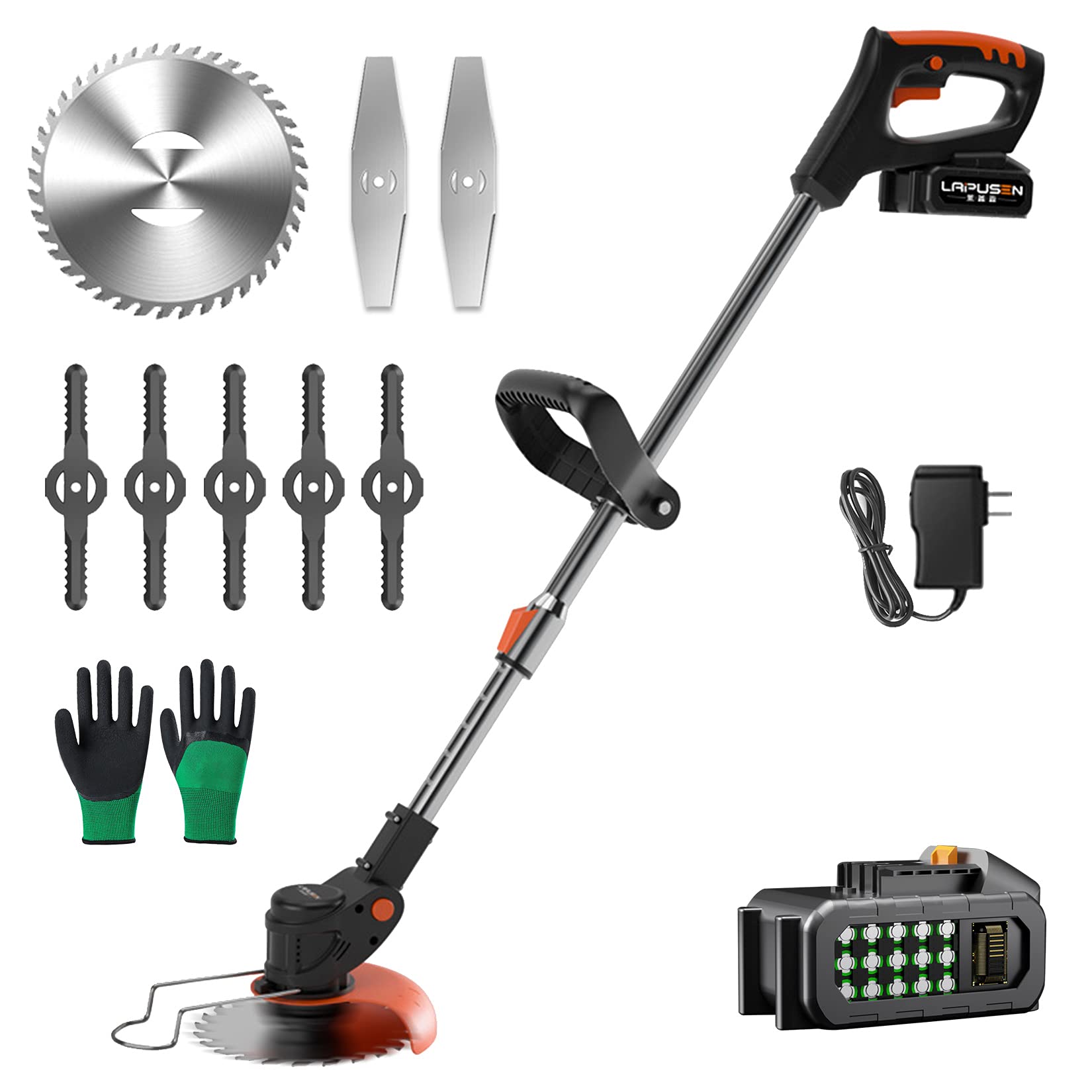 Fiunkes 21V Cordless String Trimmer & Lawn Edger - Battery Powered Grass Trimmer with 10000mAh Battery, Adjustable Length & Angle for Weed Eating, Yard Work & Garden Maintenance - Perfect for Lawn Care, Landscaping & Outdoor Trimming
