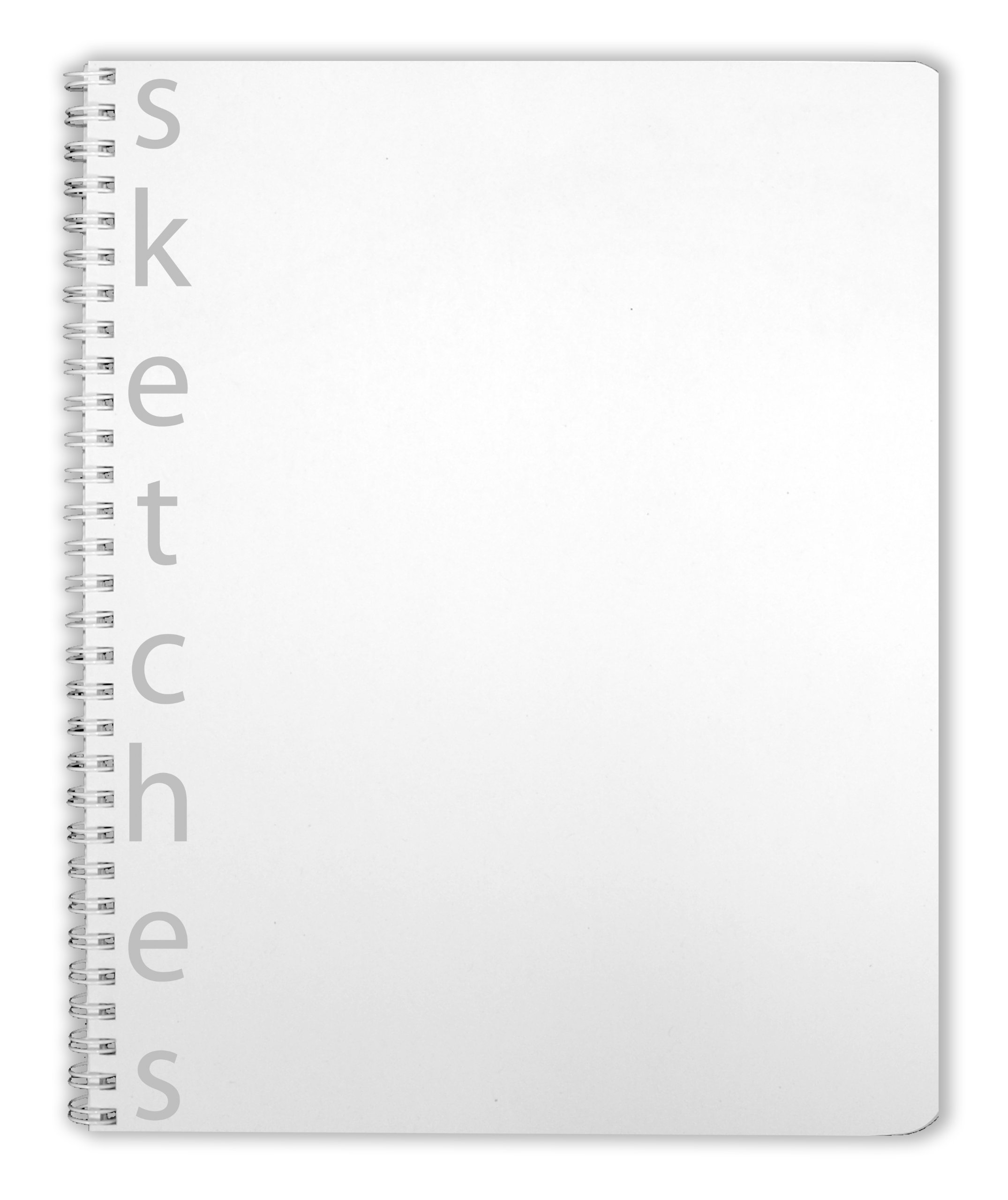 BookFactory Sketchbook - 100 Pages Blank Sketch Book with Clear Translux Cover, Wire-O Binding, 8