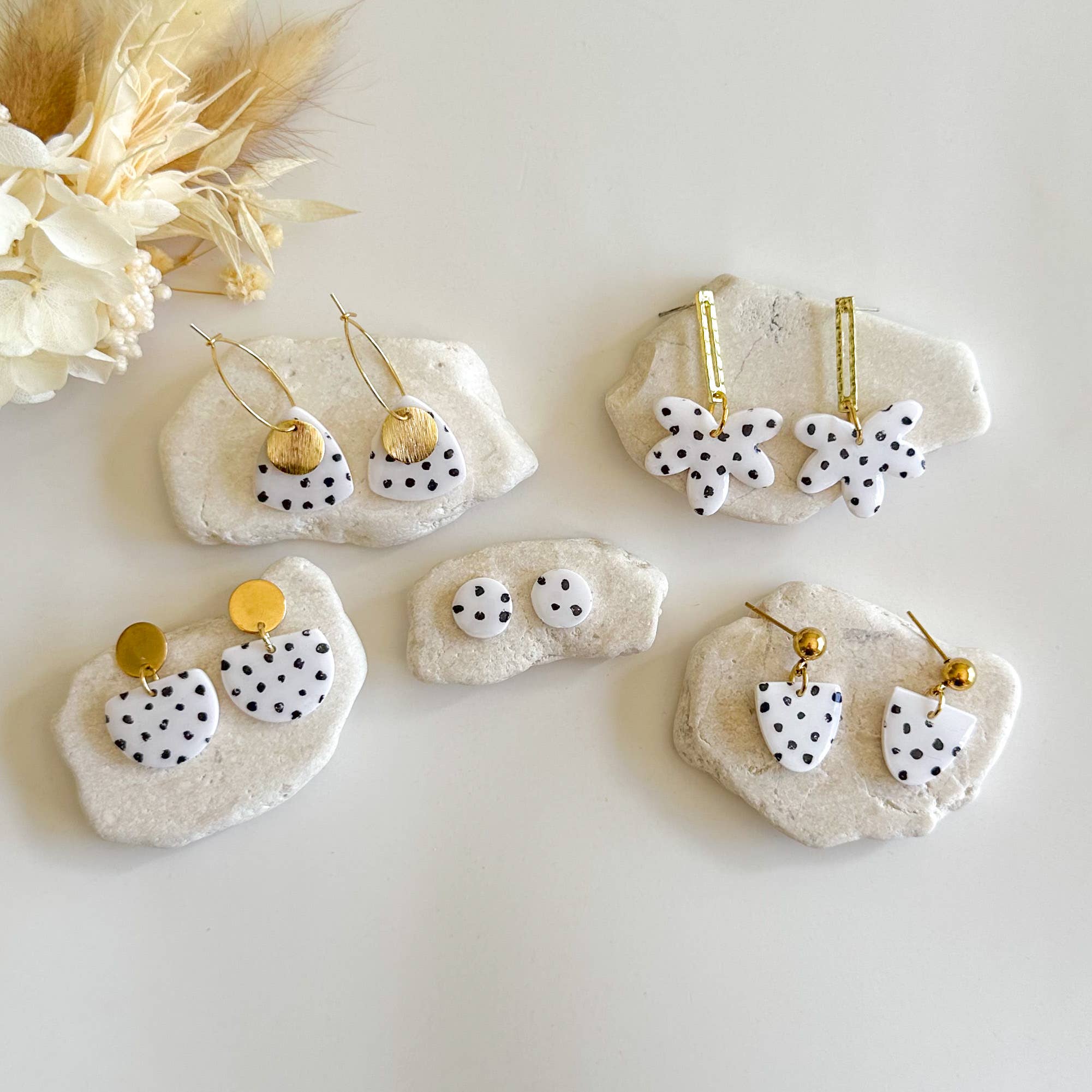 Black & White Spot Collection: Stylish Stud Earrings for Women - Perfect for Parties, Work & Everyday Wear