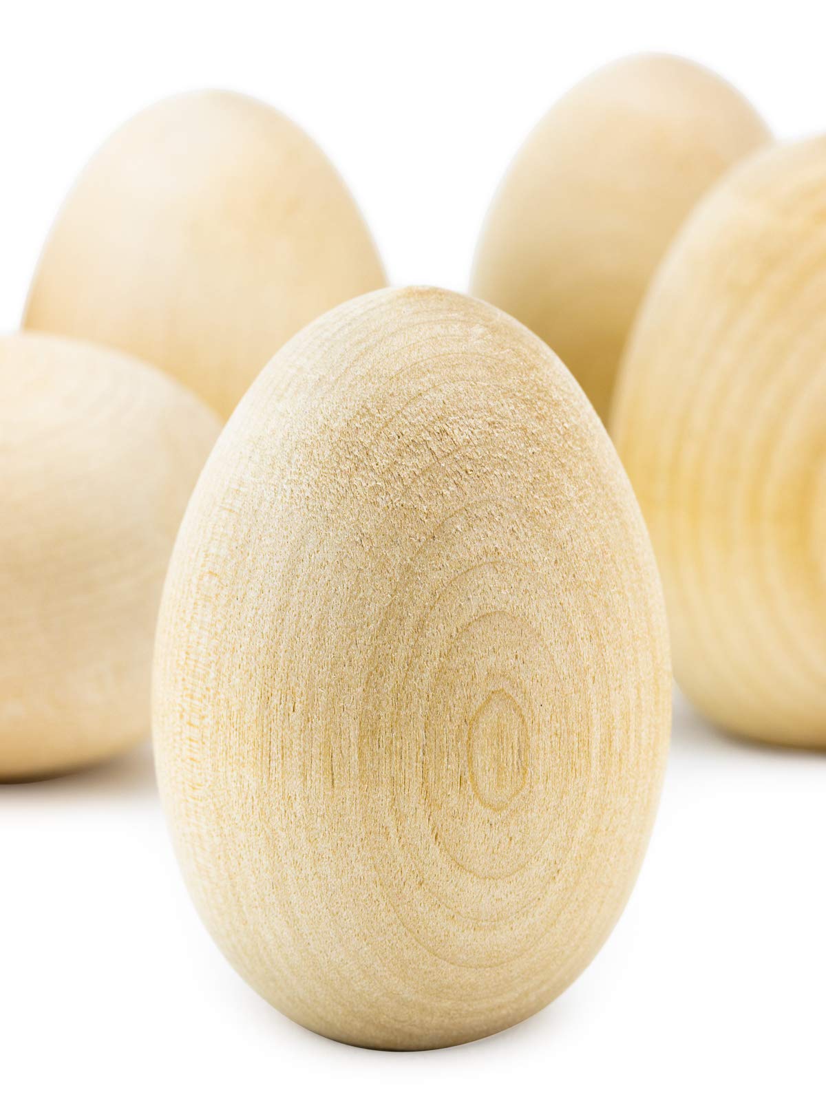 Natural Wooden Eggs for Easter Crafts - Unpainted Wood Eggs 1.75