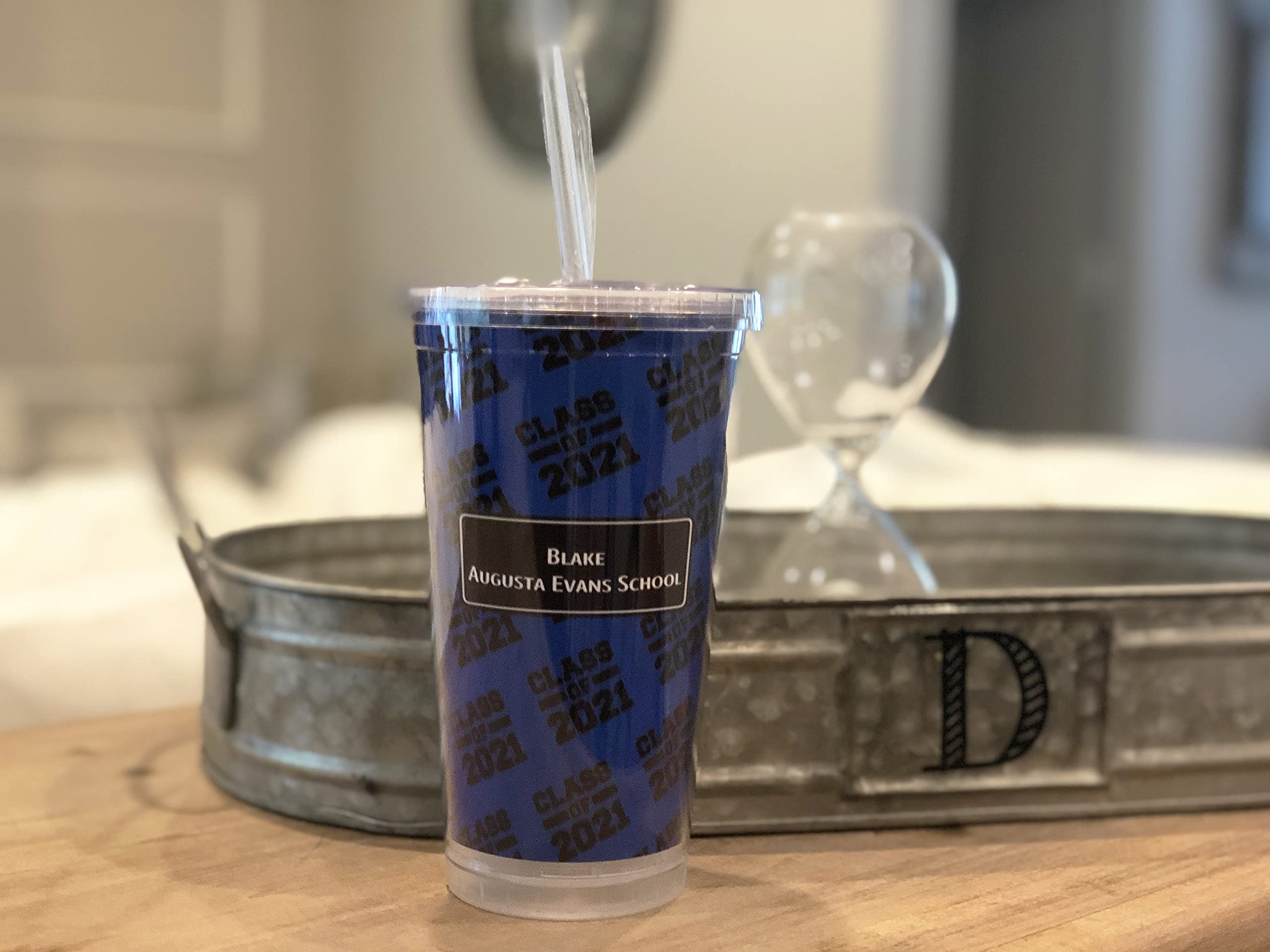 Personalized Class of 2024/2025 Graduation Gift Tumbler with Lid and Straw - 20oz Insulated Stainless Steel Cup - Perfect for School, College Graduation Party & Everyday Use