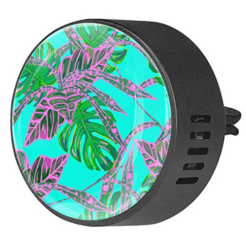 2 Pack 40mm Car Aromatherapy Essential Oil Diffuser - Hand-Painted Leaf Design Air Freshener Vent Clip with Scented Felt Pads (Ocean Breeze Scent) - Perfect for Cars, Offices & Home Fragrance