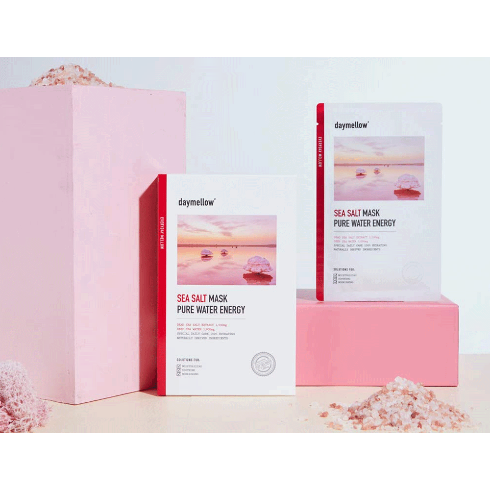 Daymellow Sea Salt Facial Mask - Hydrating & Purifying for Glowing Skin - Pack of 10 Sheets | Perfect for Spa Night & Self-Care Routine